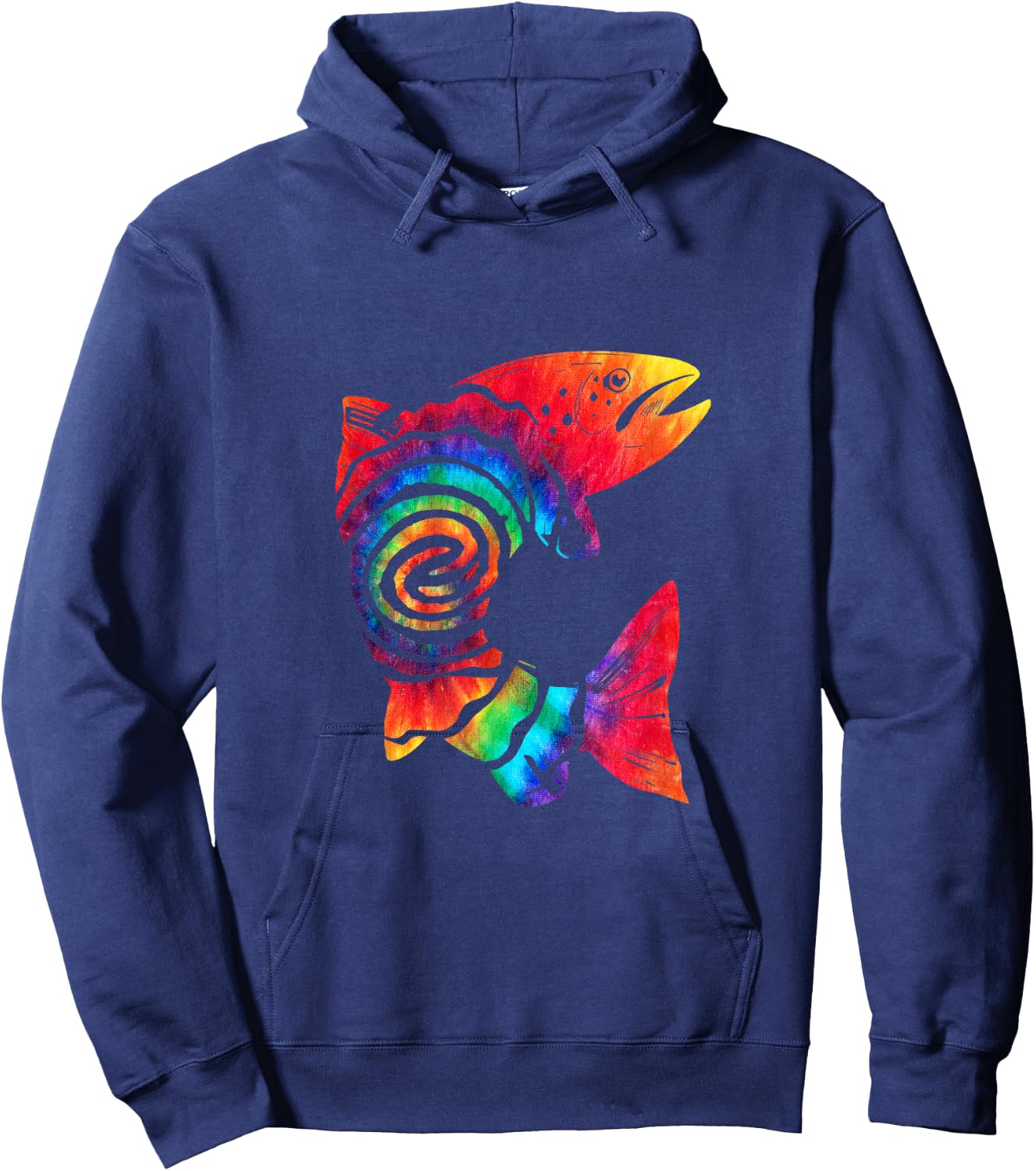 Trout Fish Tie Dye Vintage Trout Fishing Lover Hoodie - Hoodie | Navy
