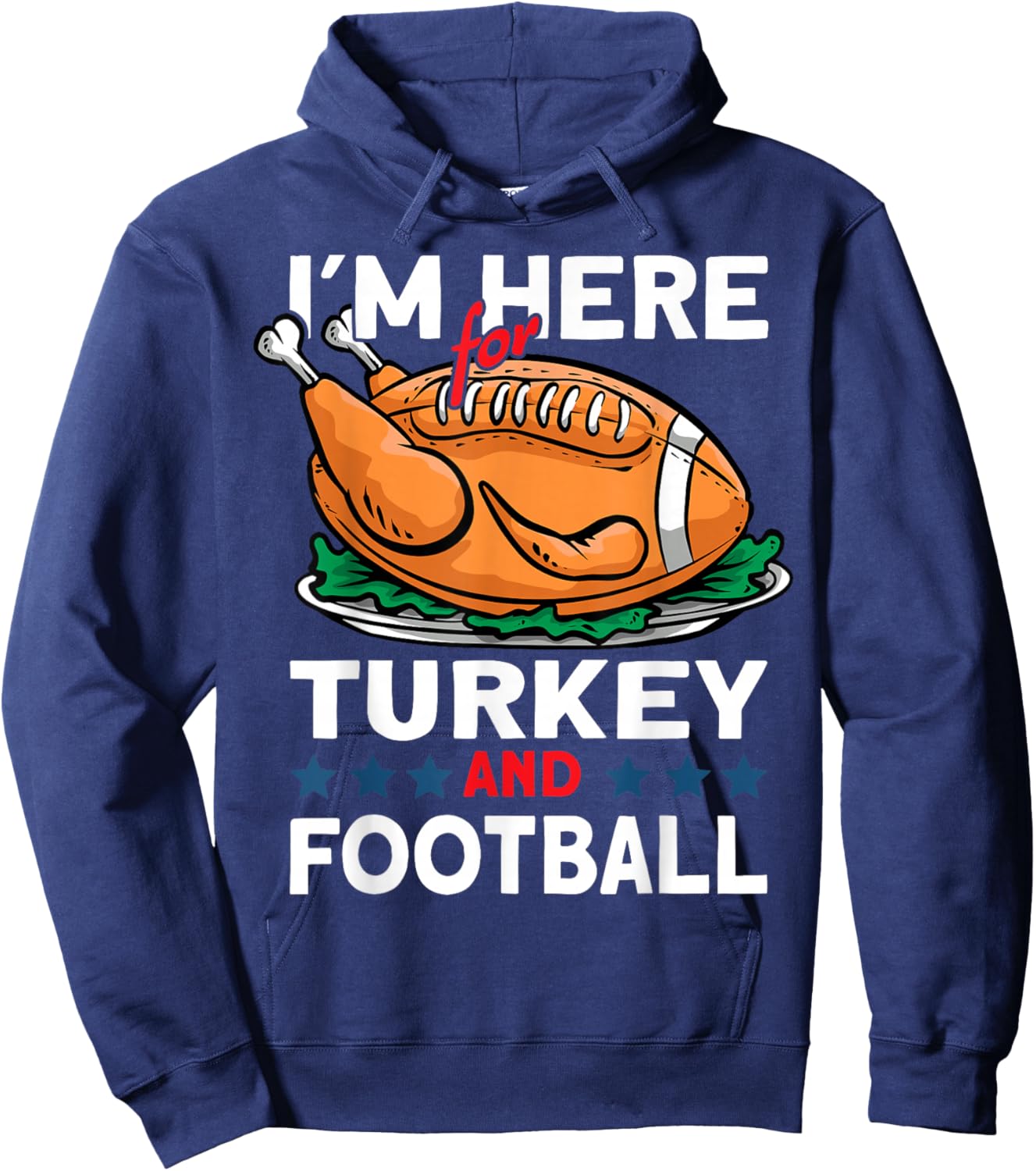 Thanksgiving Turkey and Football Hoodie - Hoodie | Navy