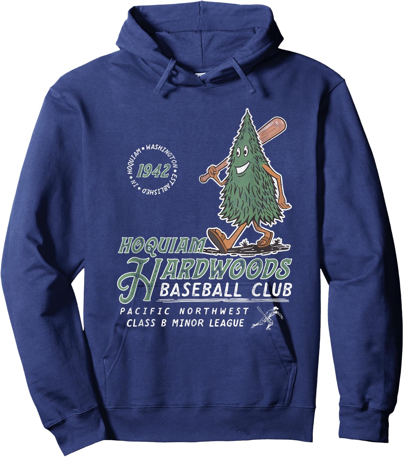 Hoquiam Hardwoods Retro Minor League Baseball Hoodie - Hoodie | Navy