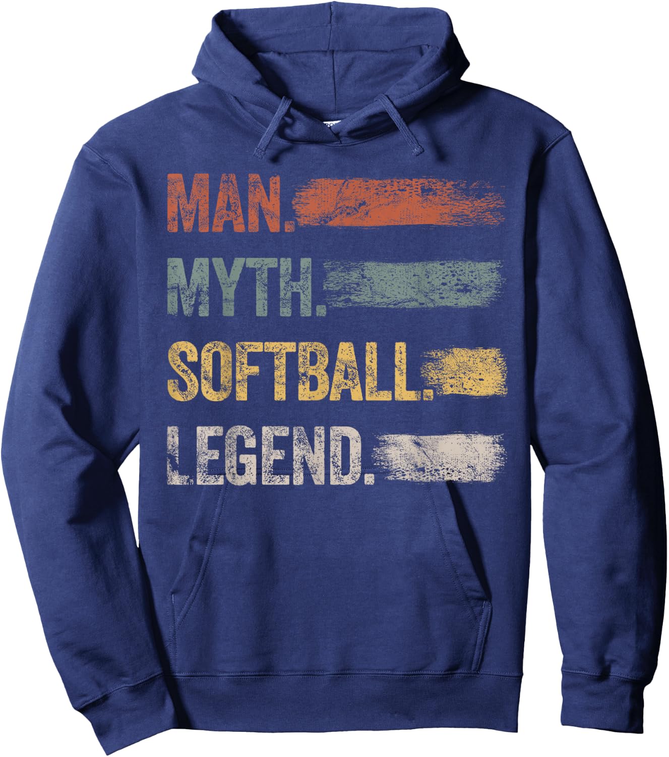 The Softball Legend Retro Baseball Men Softball Hoodie - Hoodie | Navy
