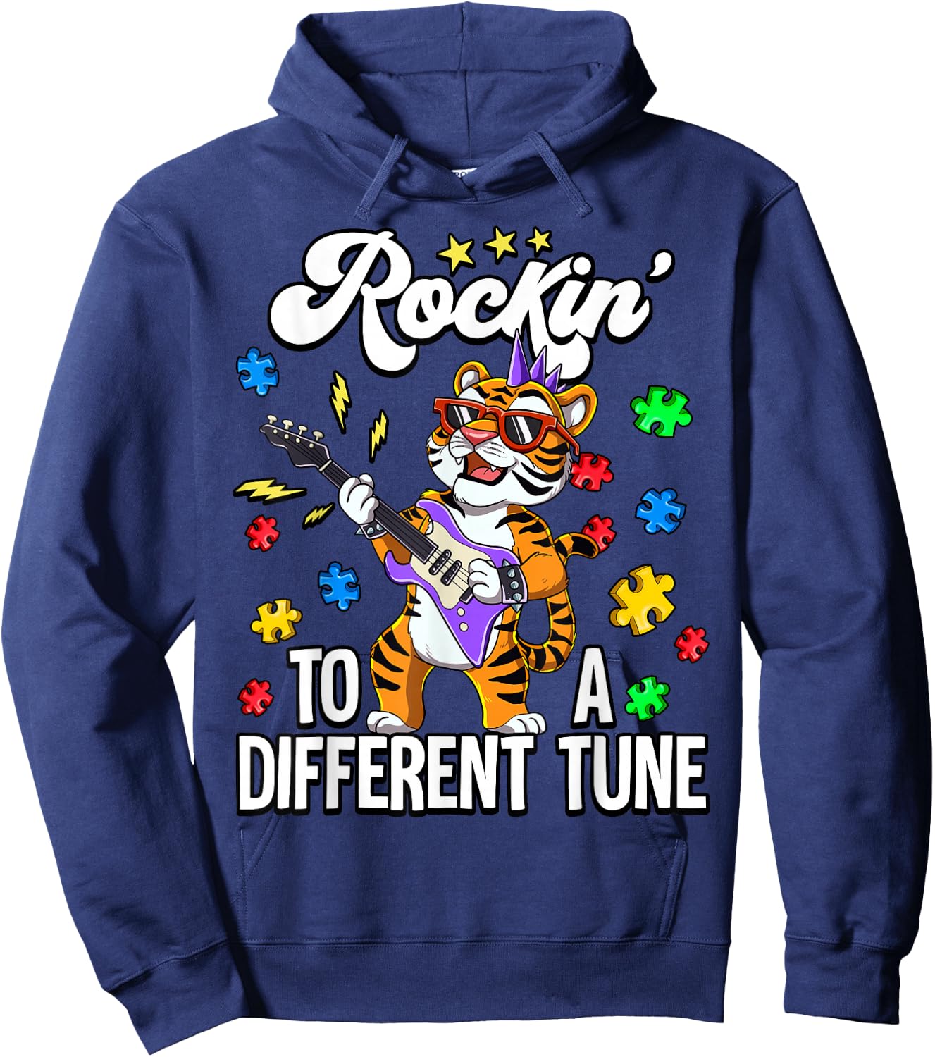 Autism Rockin To A Different Tune Hoodie - Hoodie | Navy