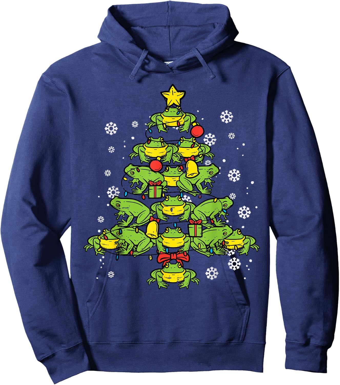 Frogs Christmas Tree Animal Xmas Women Men Kids Hoodie - Hoodie | Navy