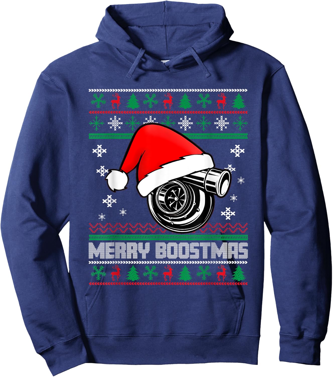 Merry Boostmas Turbo Christmas Vintage Hoodie - Hoodie | Navy