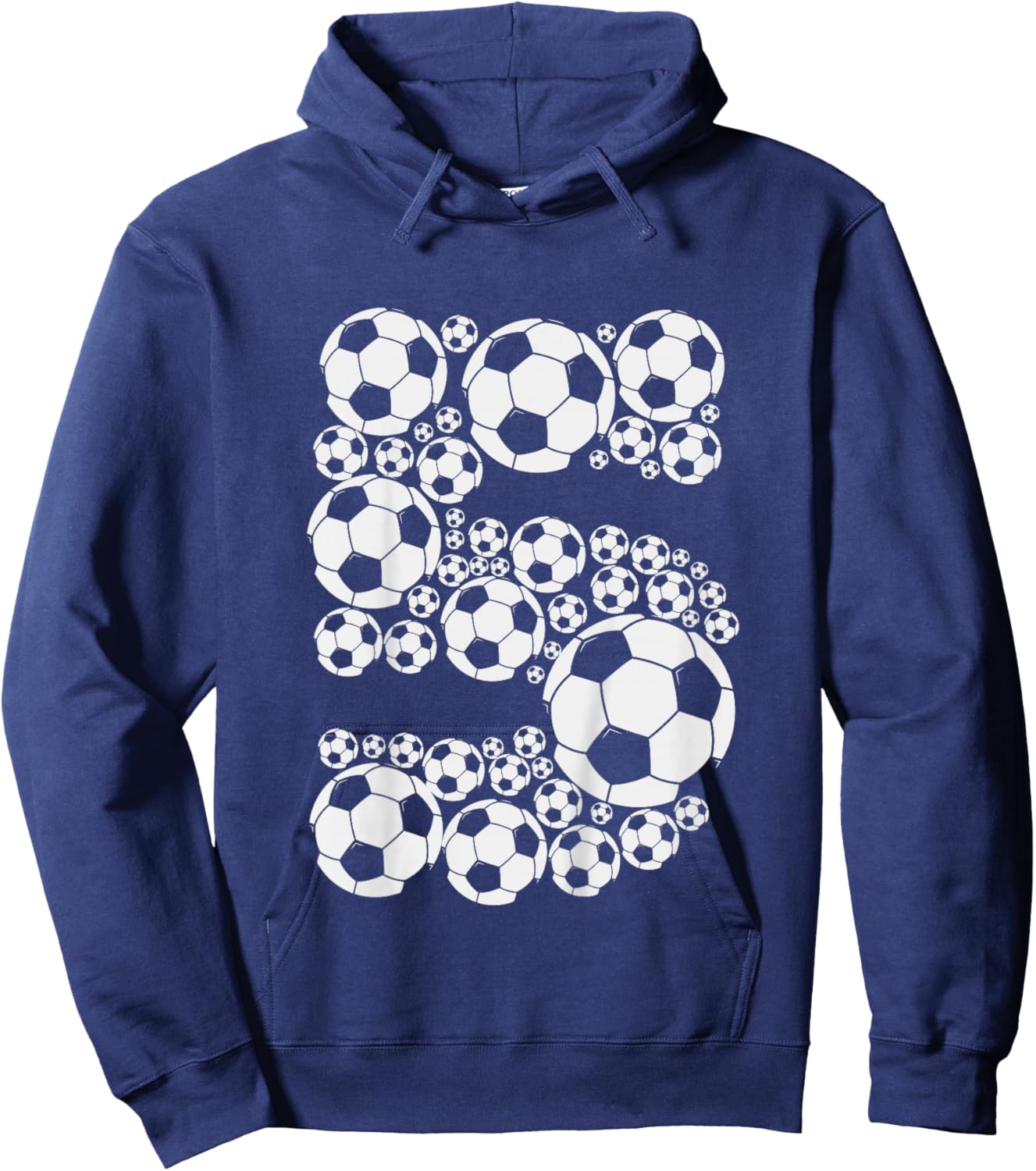 Graphic Soccer 5th Birthday Boys 5 Years Hoodie - Hoodie | Navy