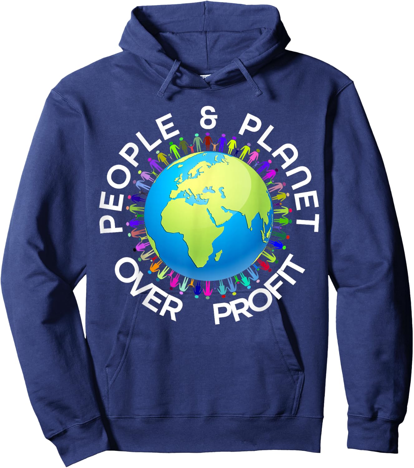 People And Planet Over Profit Hoodie - Hoodie | Navy