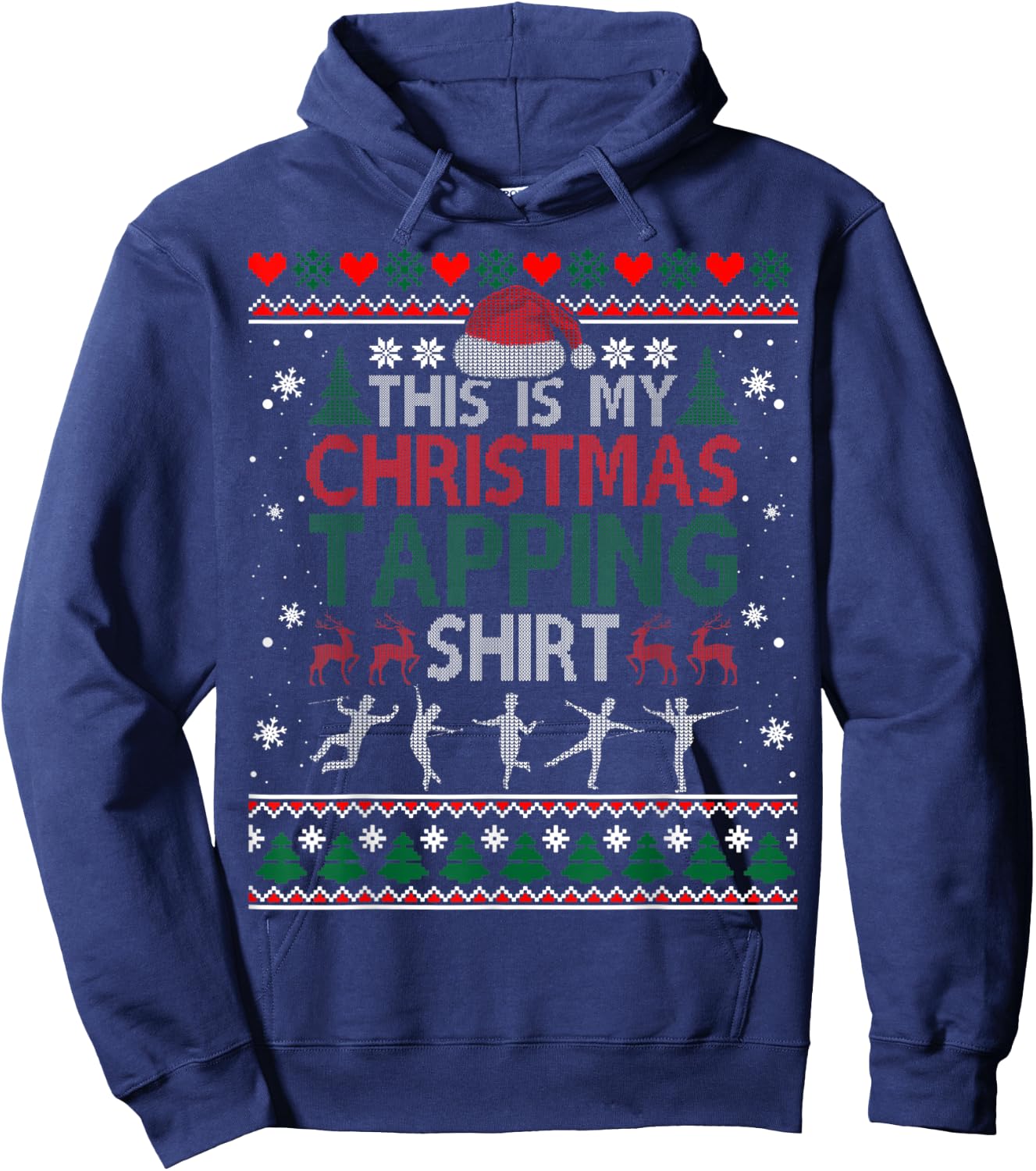 Tap Dancing Christmas Step Dancer Ballroom Hoodie - Hoodie | Navy
