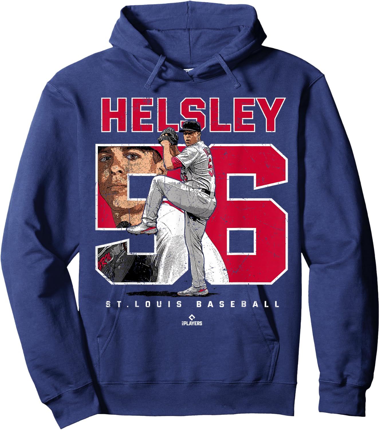 Number and Portrait Ryan Helsley St Louis MLBPA Hoodie - Hoodie | Navy