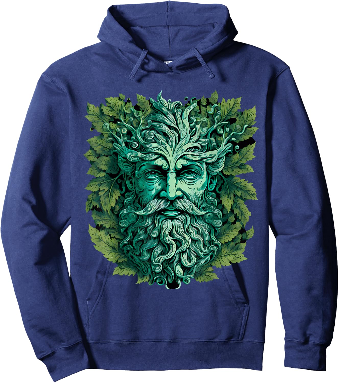 Traditional Pagan Celtic Greenman Hoodie - Hoodie | Navy
