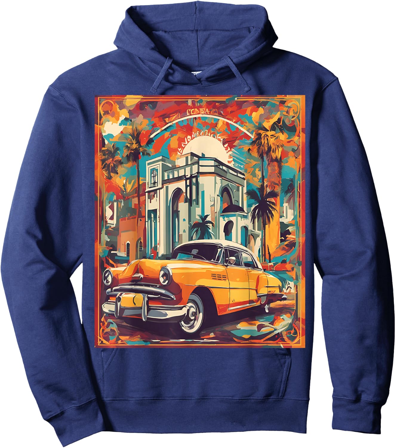 Classic Casablanca Romance Sticker Hoodie - Hoodie | Navy