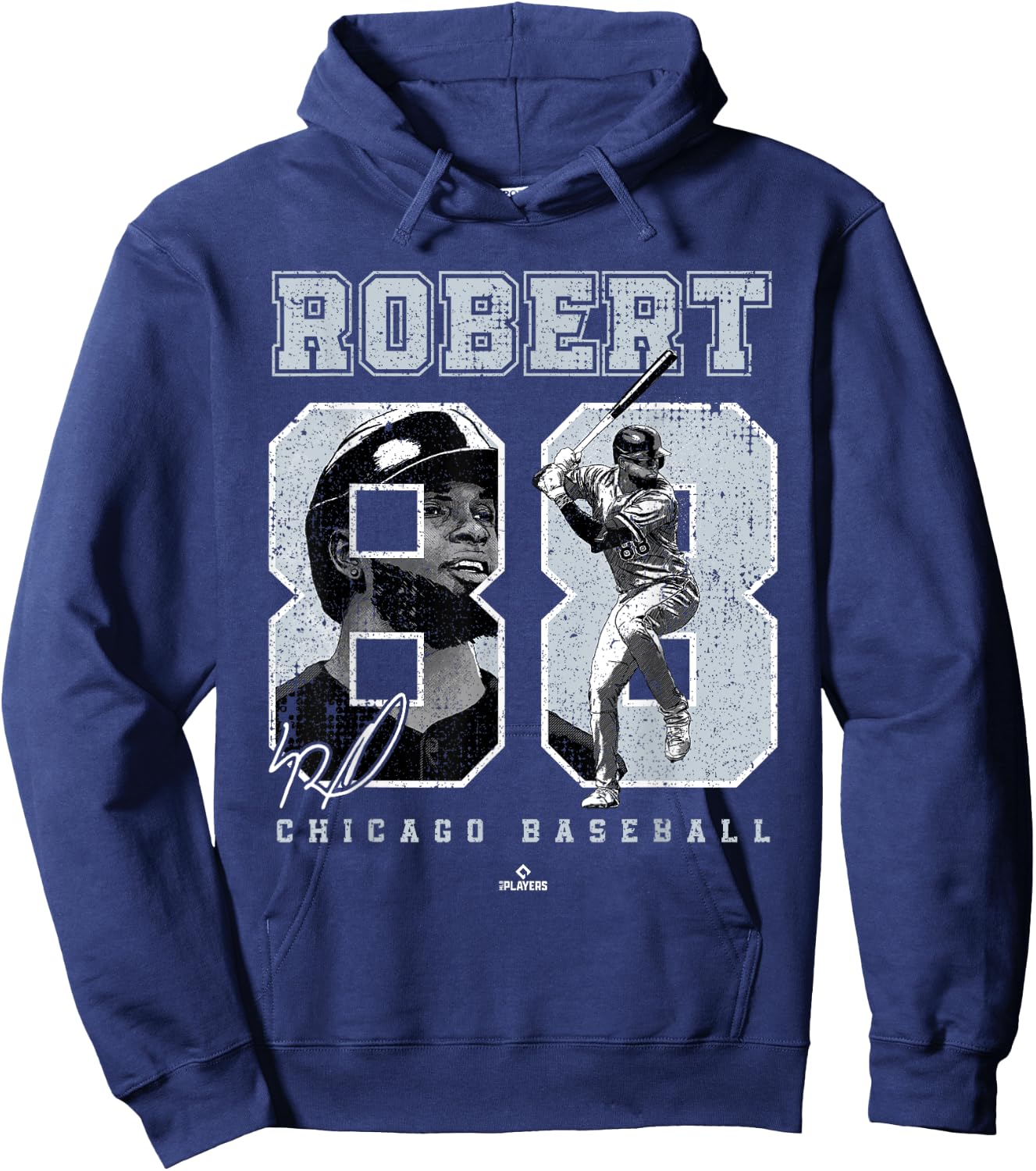 Number and Portrait Luis Robert Chicago MLBPA Hoodie - Hoodie | Navy