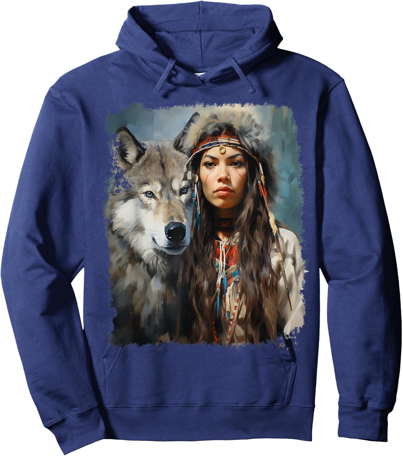 Woman Wolf Hoodie - Hoodie | Navy