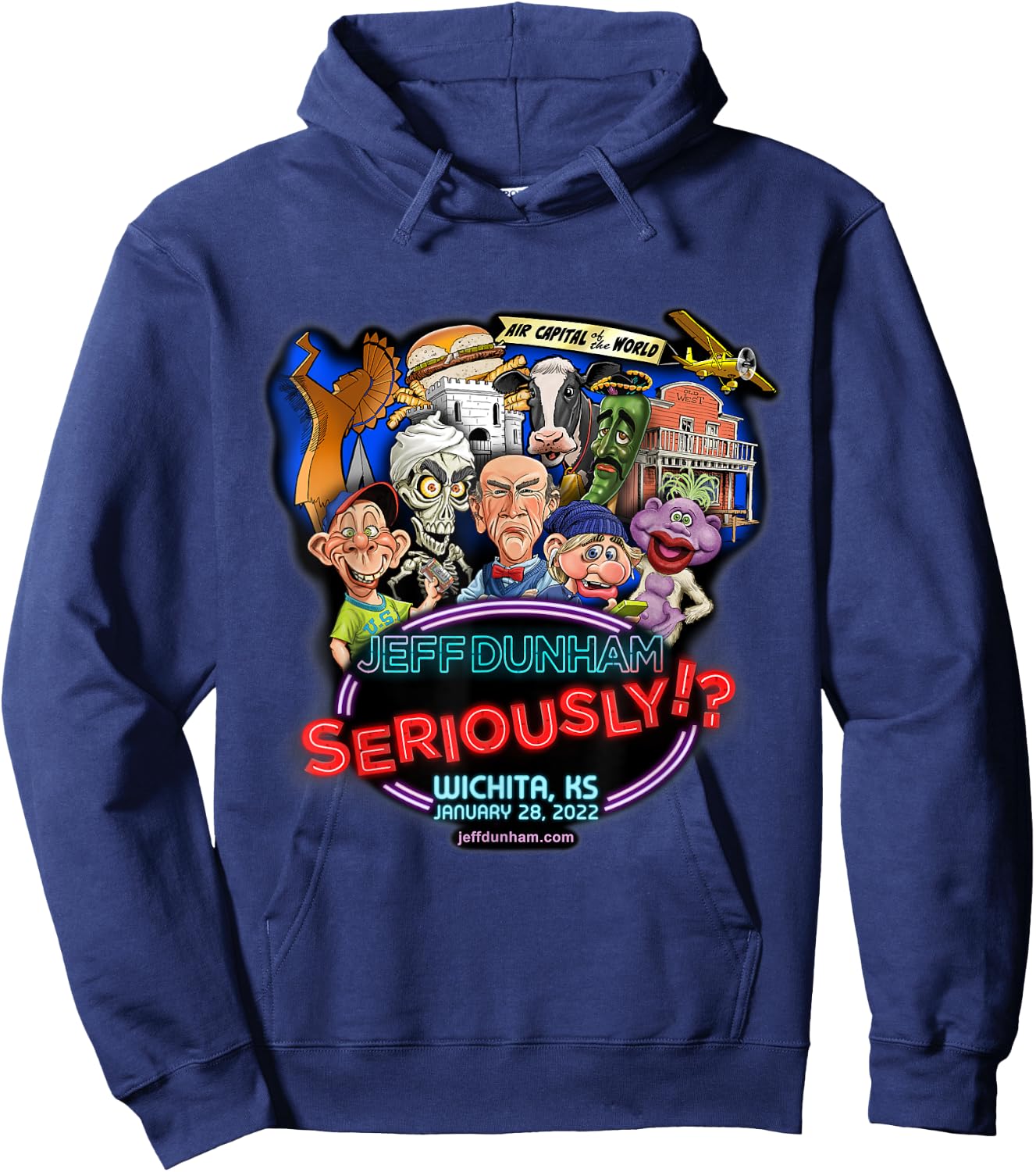 Jeff Dunham Wichita, KS Hoodie - Hoodie | Navy