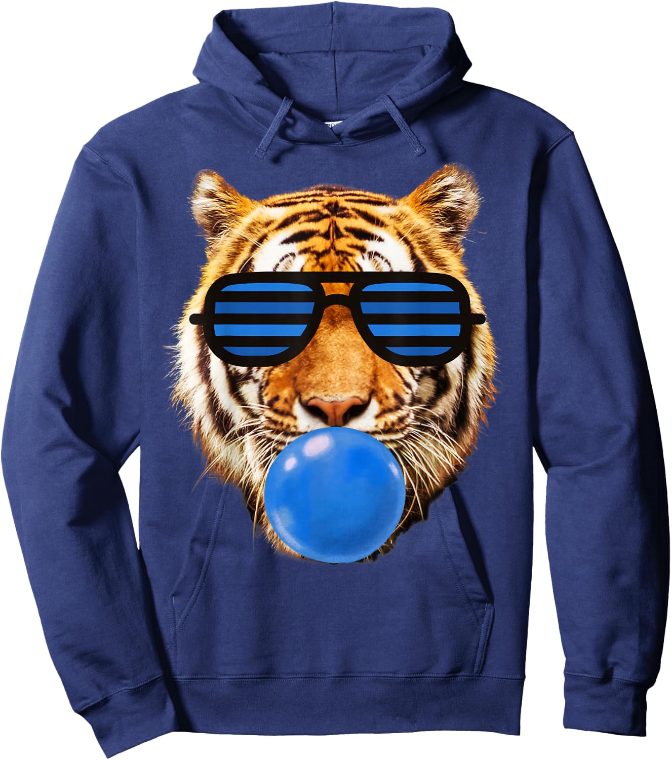 Blue Gum Tiger Stripe Cute Tiger face Women Hoodie - Hoodie | Navy