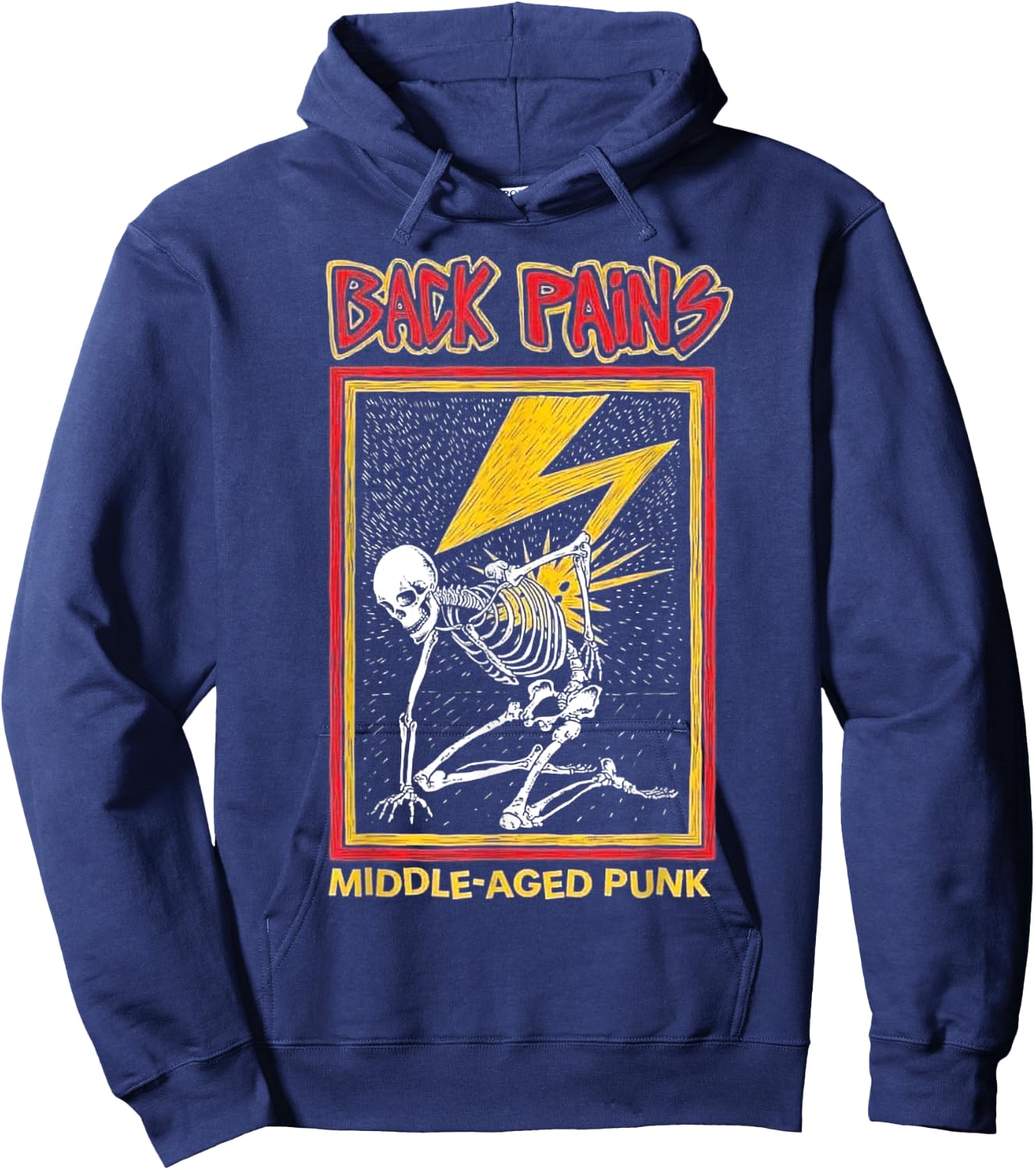 Back Pains Middle Aged Punk Hoodie - Hoodie | Navy