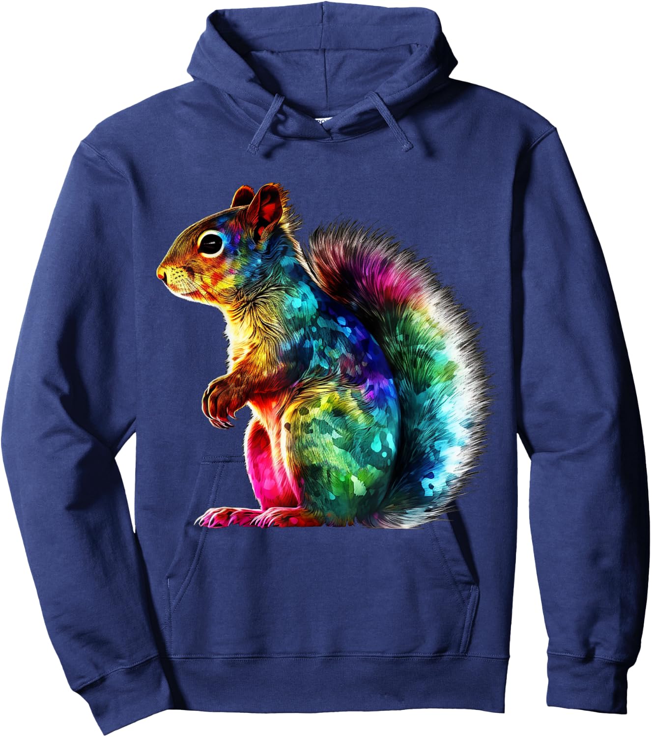 Squirrel Artwork - Colourful Animal Squirrel Hoodie - Hoodie | Navy
