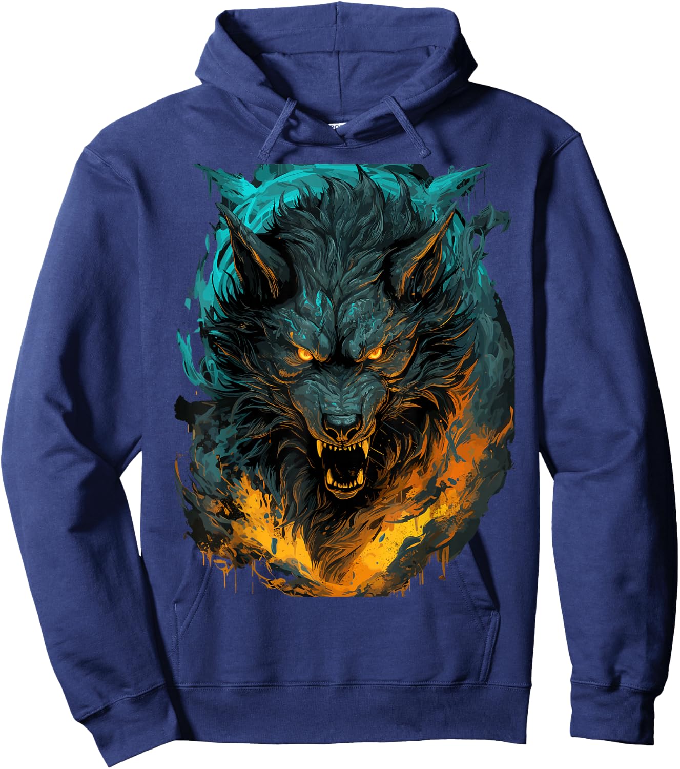 Fenrir Wolf - Norse Mythology - Ragnarok Viking Hoodie - Hoodie | Navy