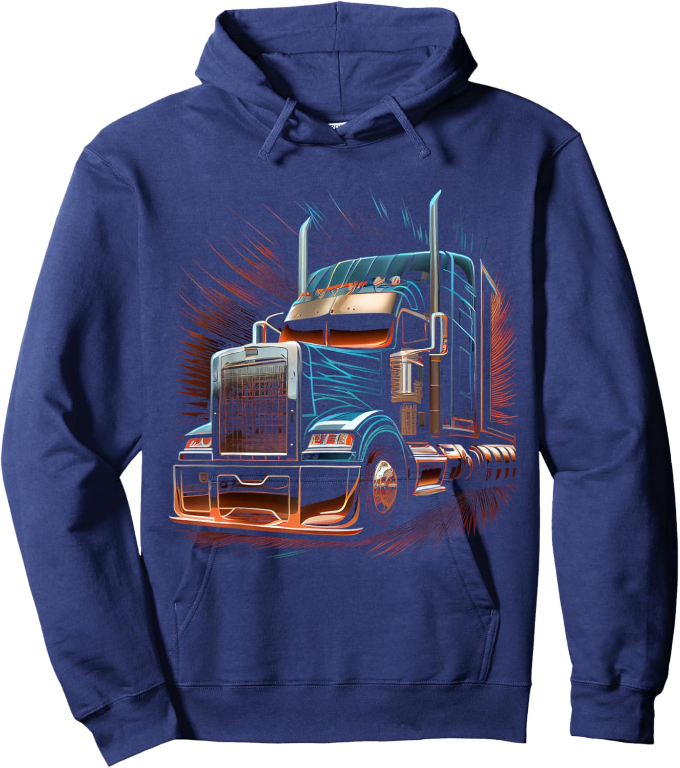 Truck Driver 18 Wheel Trucker Hoodie - Hoodie | Navy