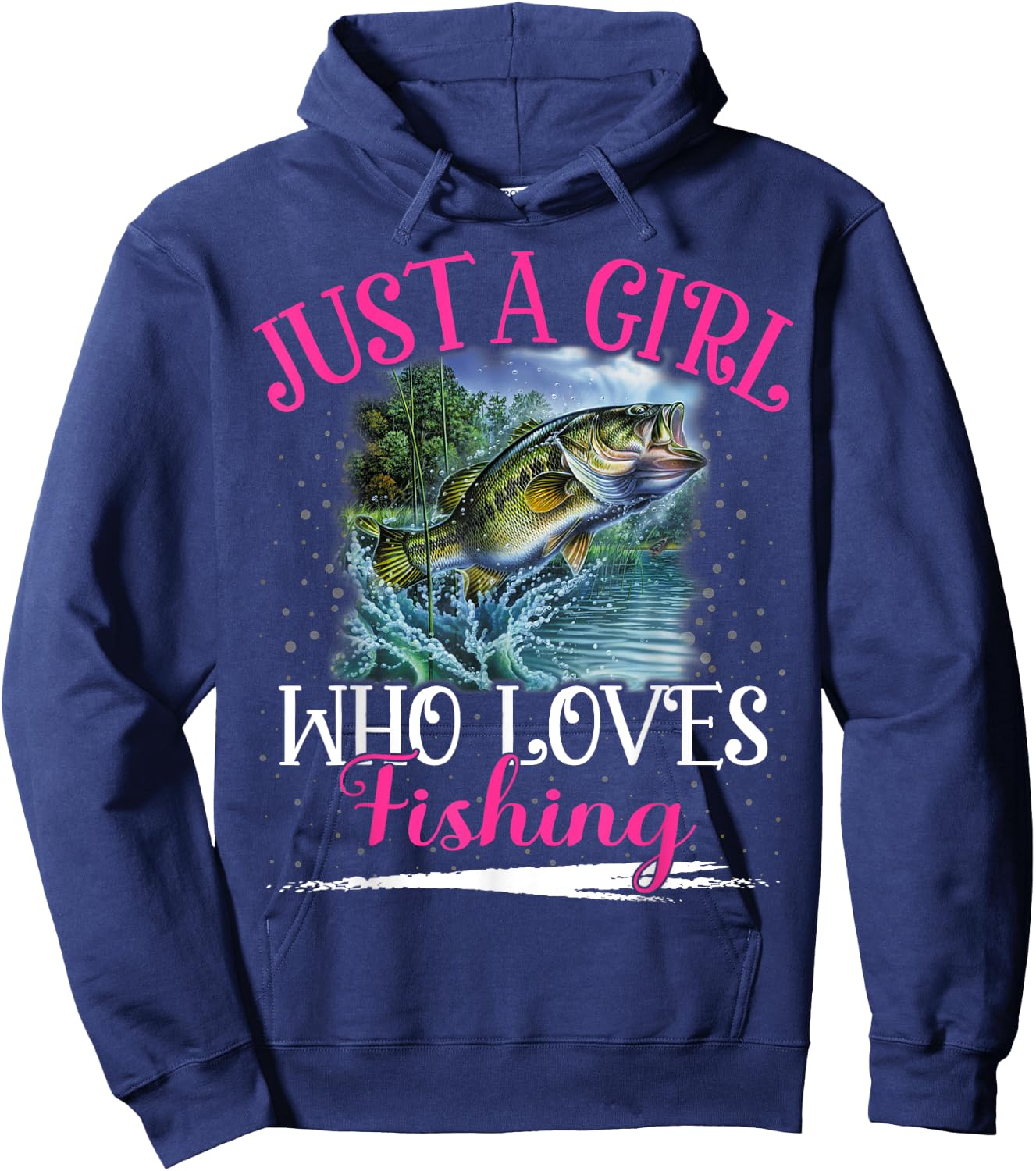 Just A Girl Who Loves Fishing Girls Hoodie - Hoodie | Navy