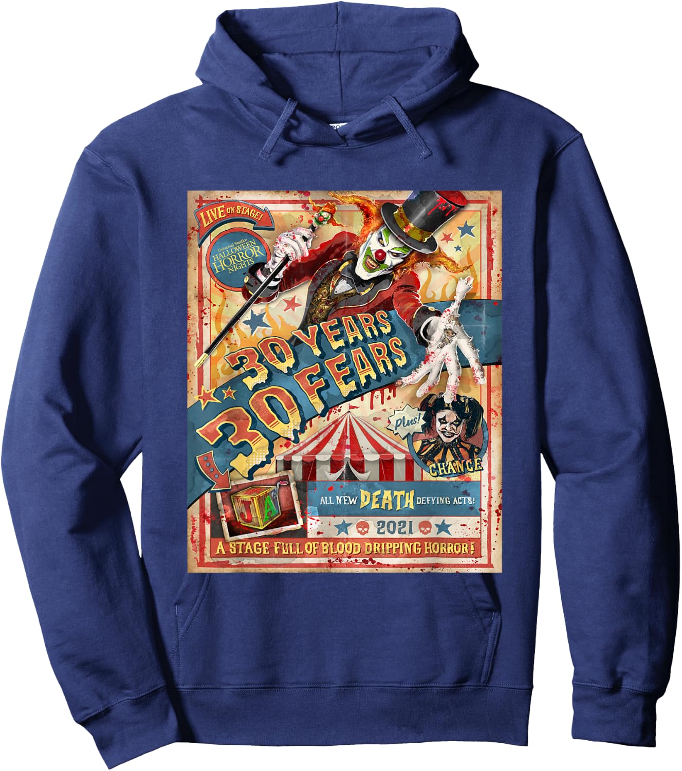Halloween Horror Nights HHN Jack the Clown Hoodie - Hoodie | Navy