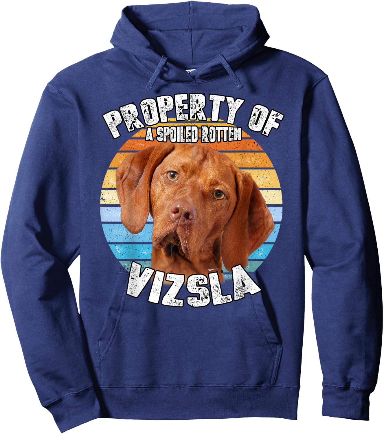 Vizsla Retro Property Of Hoodie - Hoodie | Navy
