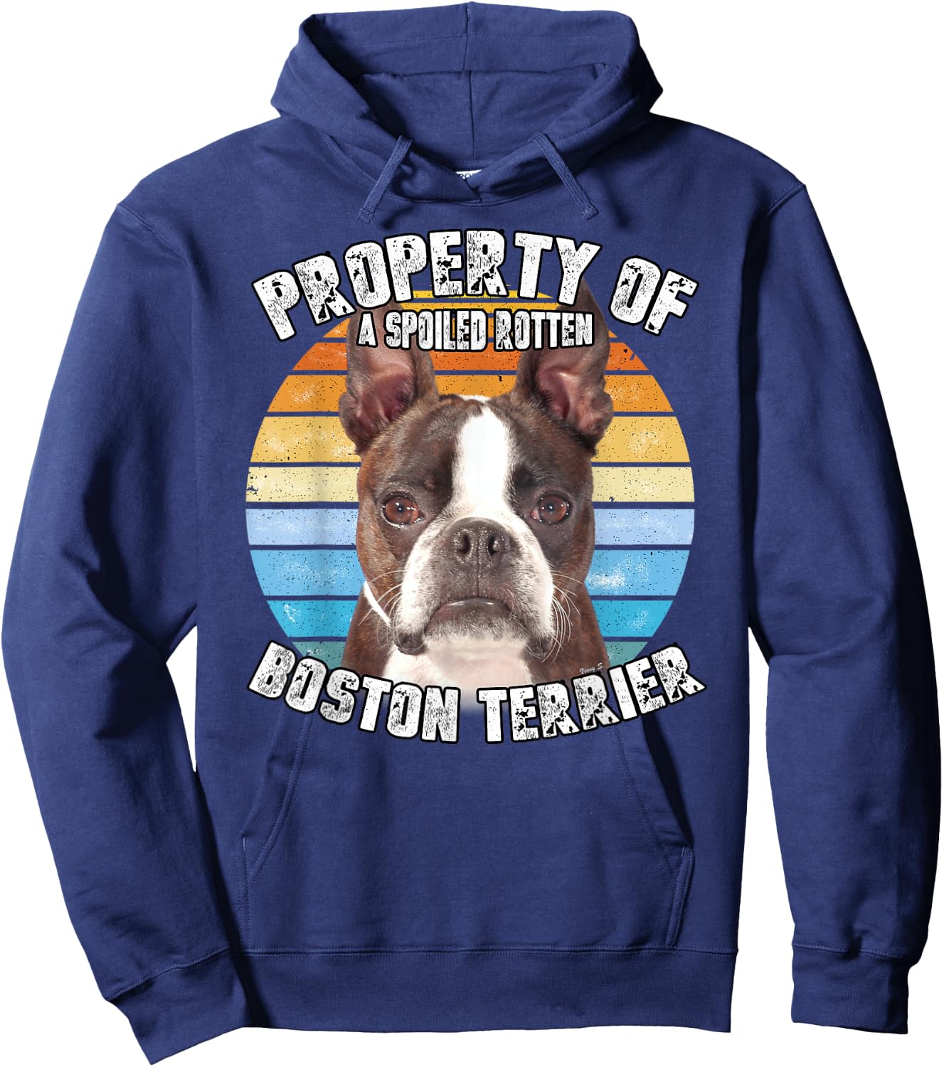 Boston Terrier Brindle Property Of Hoodie - Hoodie | Navy