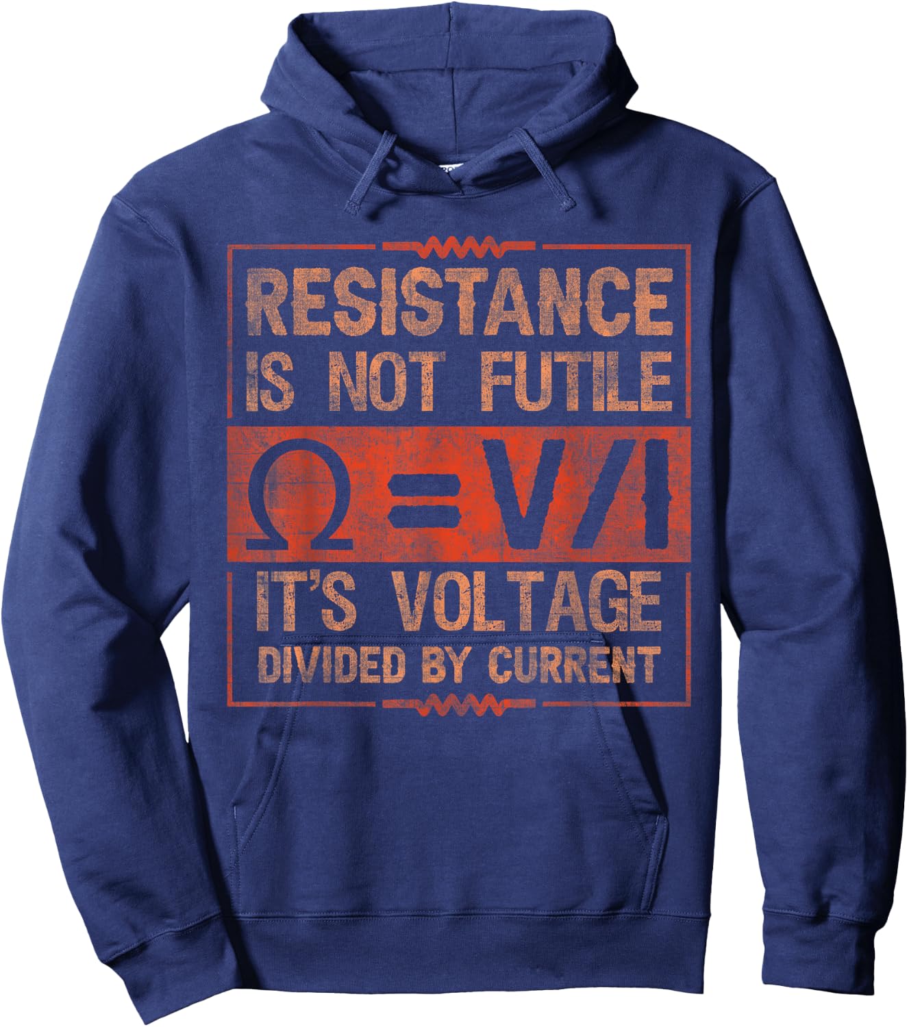 Resistance Is Not Futile Funny Electrician Hoodie - Hoodie | Navy