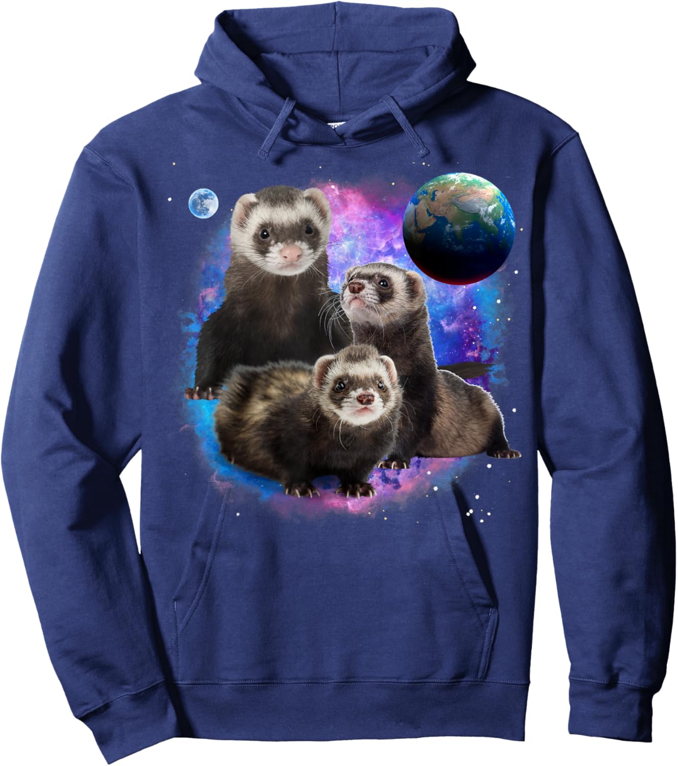 Funny Ferrets in the Galaxy Ferrets Hoodie - Hoodie | Navy