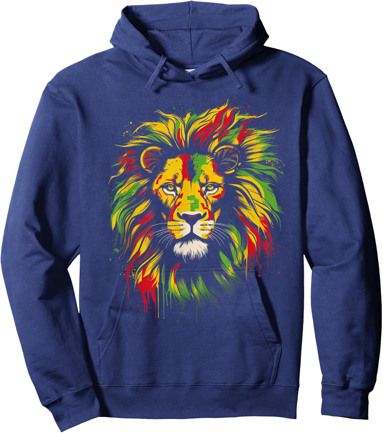 Jamaica Lion Dread locks Hoodie - Hoodie | Navy