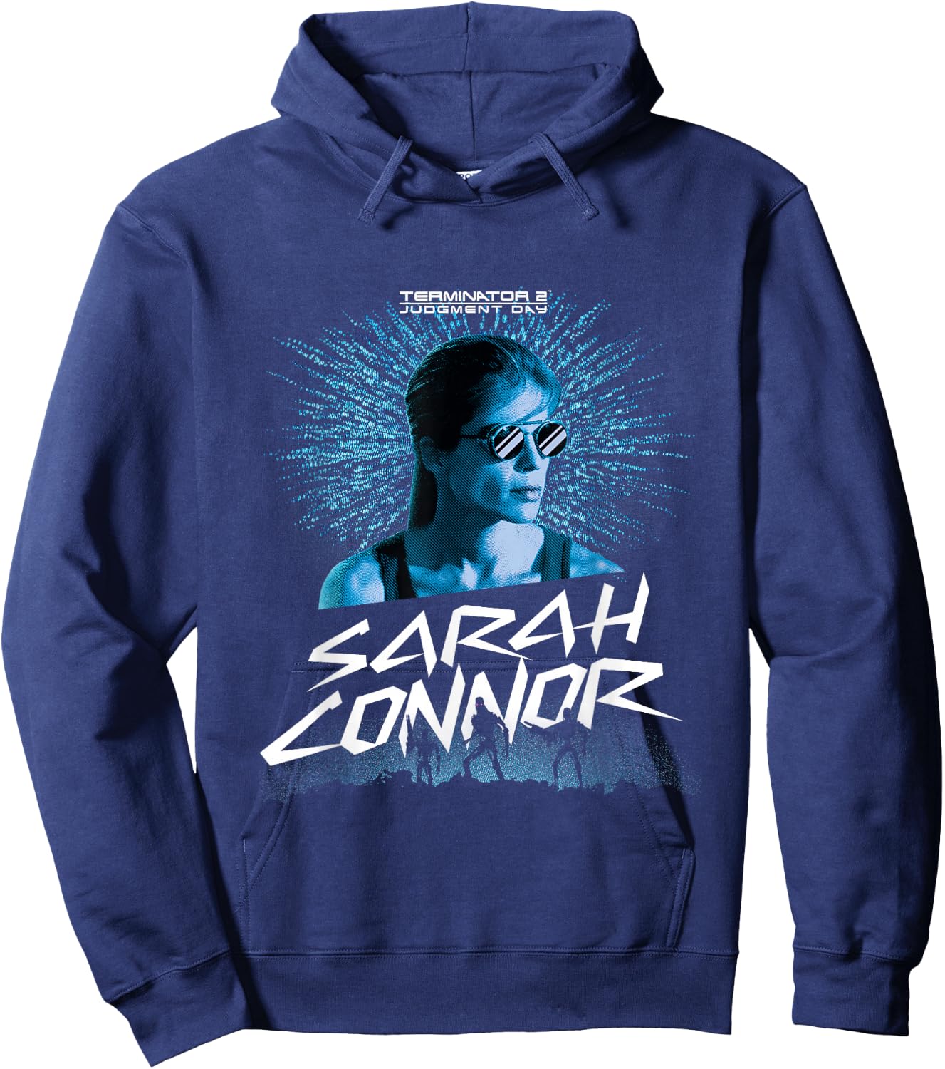 Terminator 2 Judgment Day Sarah Connor Dot Art Hoodie - Hoodie | Navy