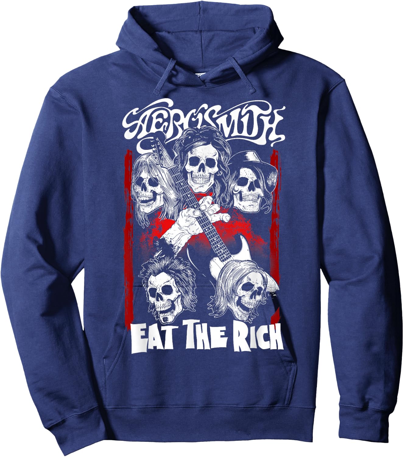Aerosmith Men's Black Modern Letter Print Hoodie - Hoodie | Navy