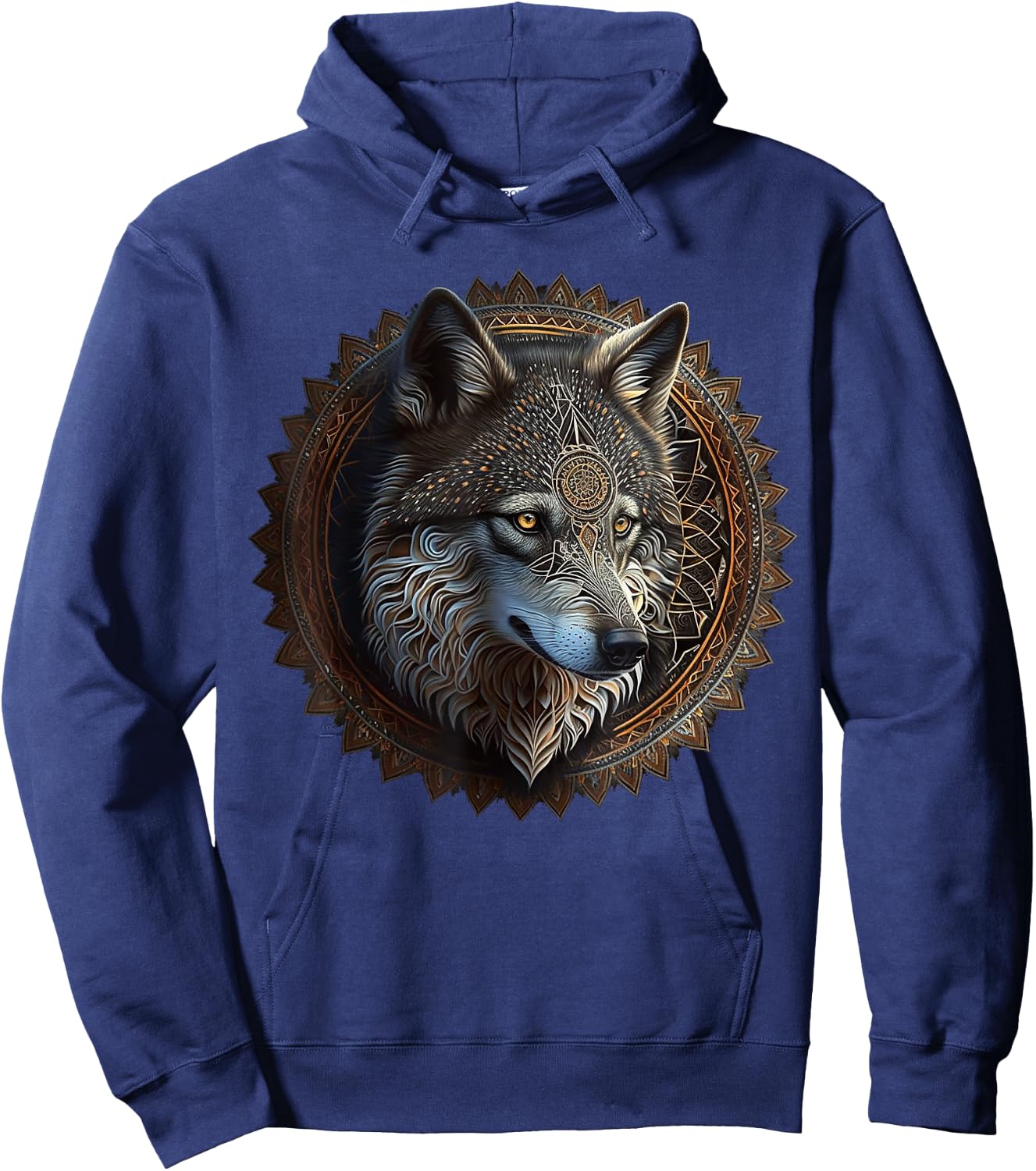 Wolf Mandala Animal Lovers Art Animal Wolf Hoodie - Hoodie | Navy