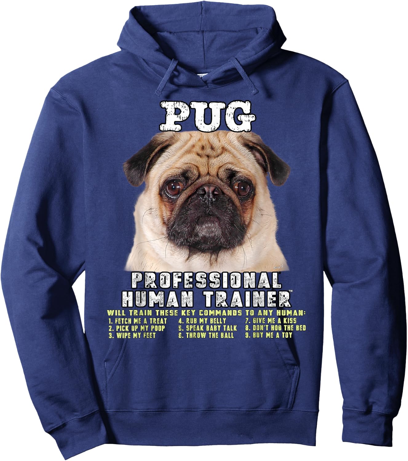Pug Lover Owner Professional Human Trainer Gift Hoodie - Hoodie | Navy