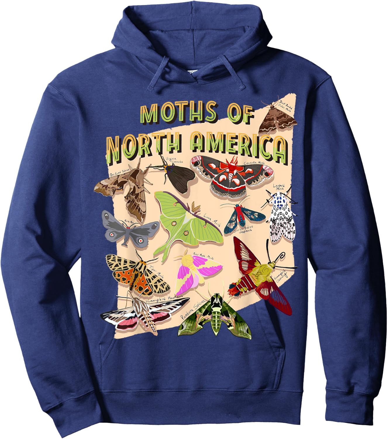 Moths of North America Hoodie - Hoodie | Navy