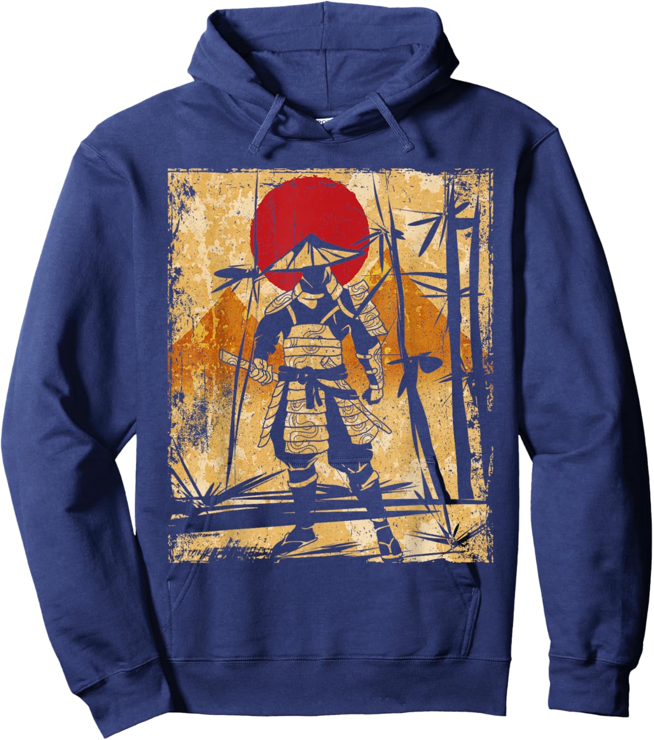 Samurai Japanese Art Vintage Fighter Retro Hoodie - Hoodie | Navy