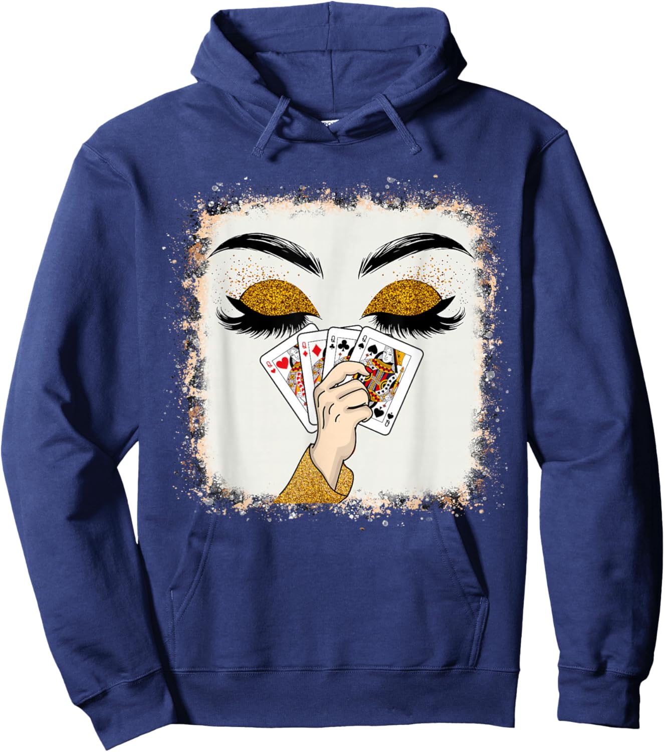 All Queens Playing Her Hand Card Game Casino Hoodie - Hoodie | Navy