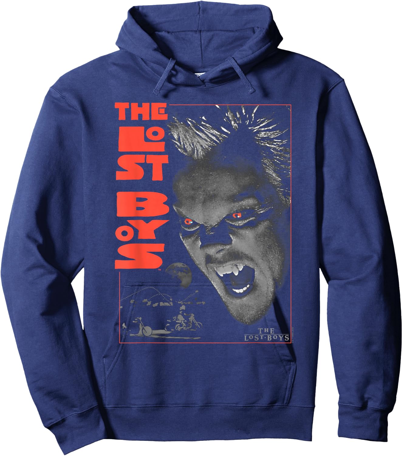 Warner Bros. The Lost Boys Fun to Be a Vampire Poster - Boys, Horror Enthusiasts, Halloween Lovers - Black - - Short Sleeve - Small Hoodie - Hoodie | Navy