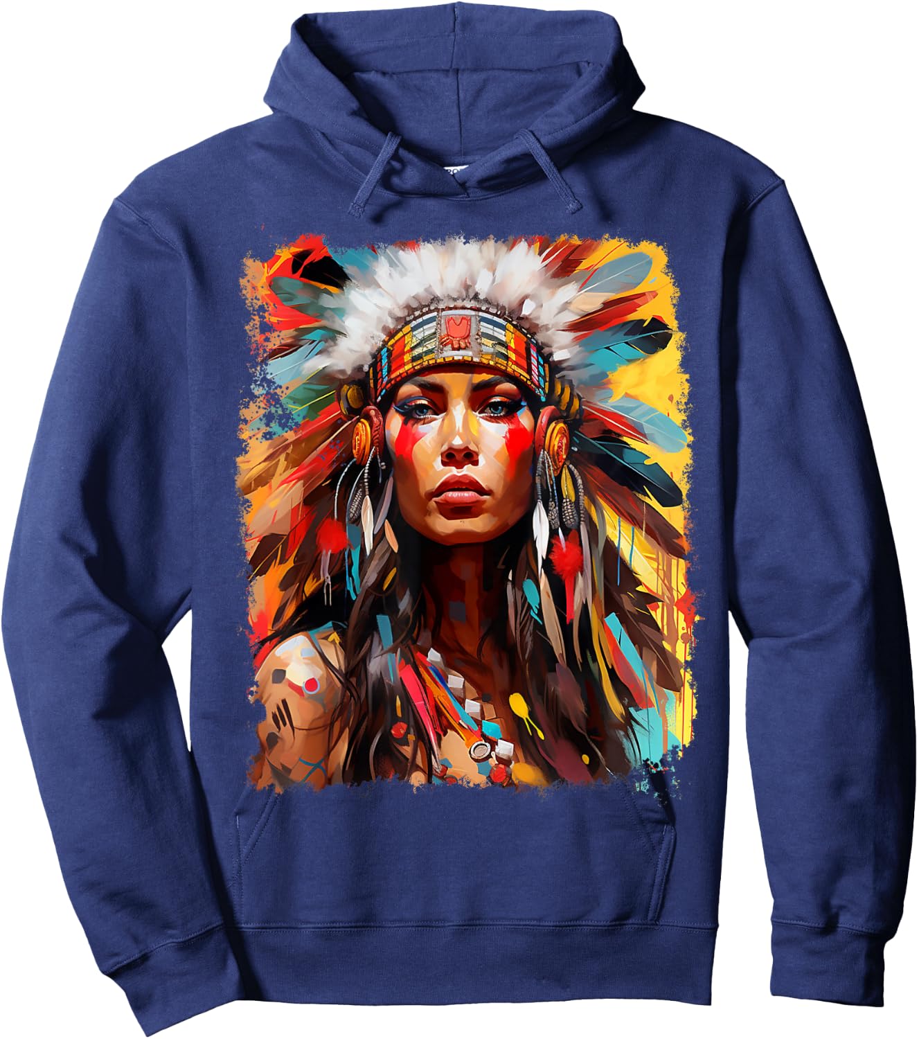 Native Indian Female Hoodie - Hoodie | Navy