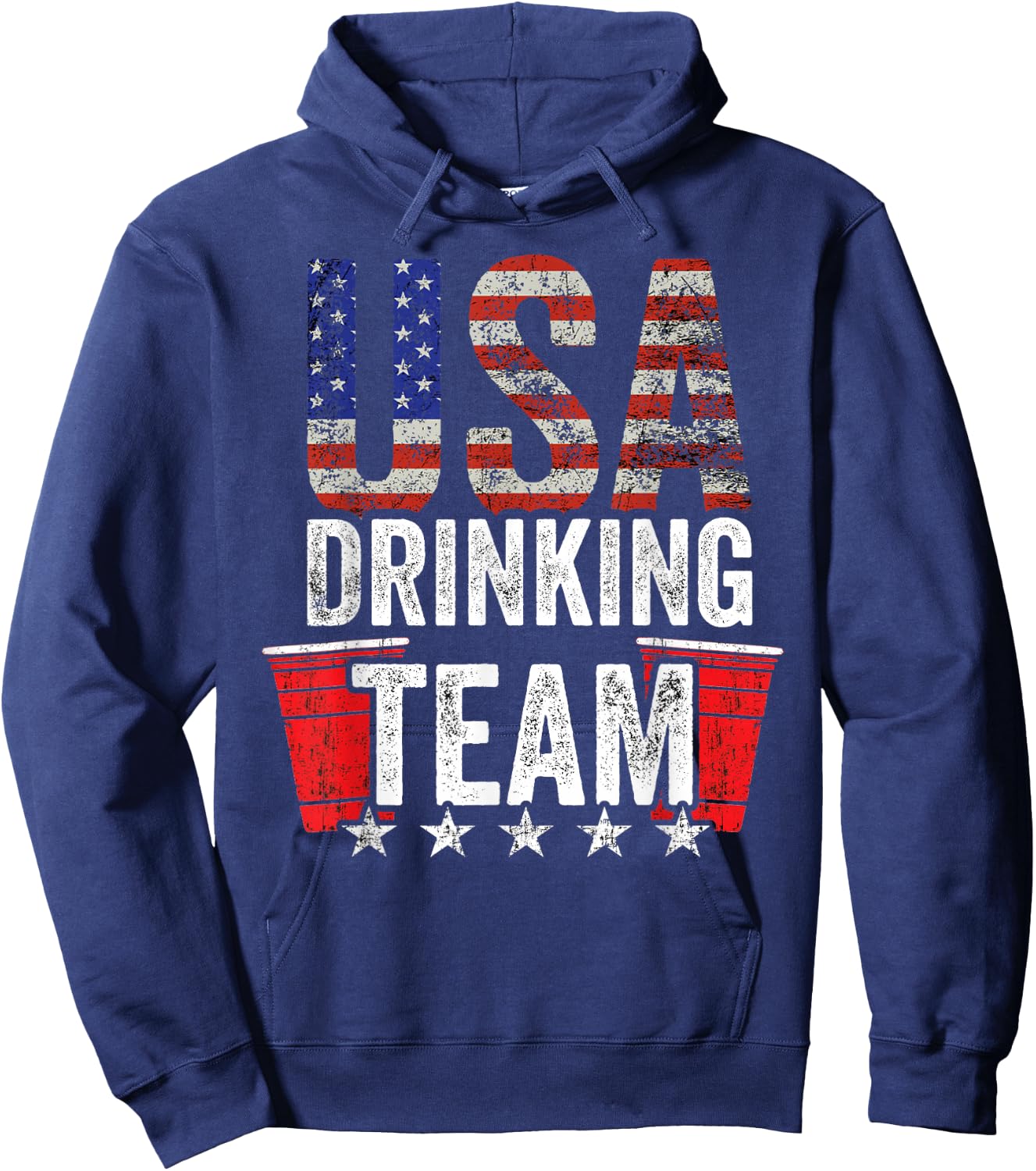 USA Drinking Team Funny Drinking Game Red Cup Hoodie - Hoodie | Navy