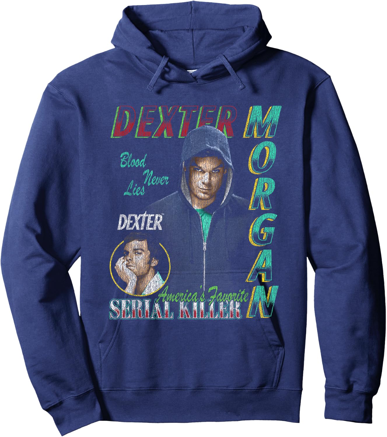 Dexter 90’s Bootleg Dexter Morgan TV Show Hoodie - Hoodie | Navy
