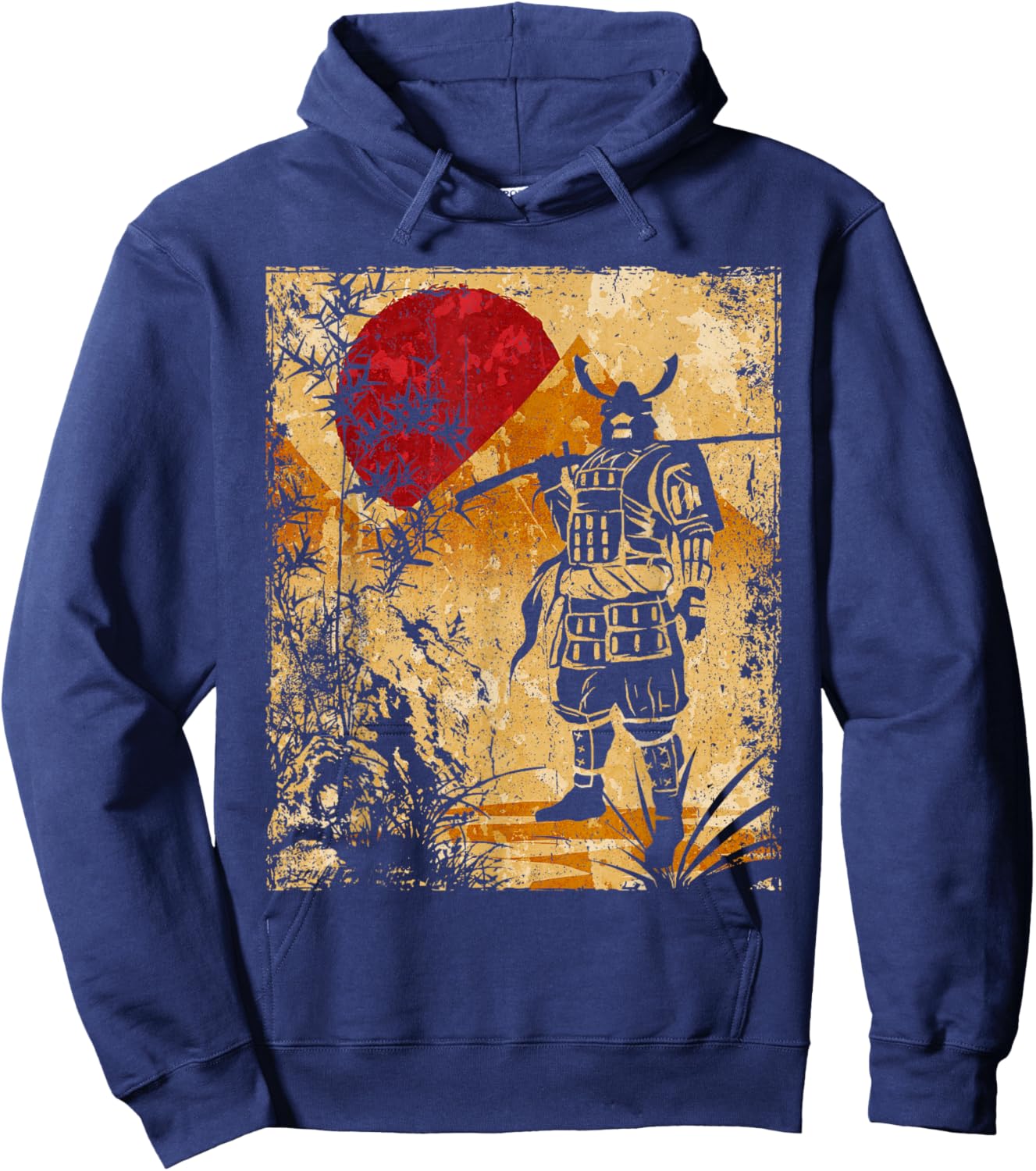 Samurai Japanese Art Vintage Fighter Retro Hoodie - Hoodie | Navy