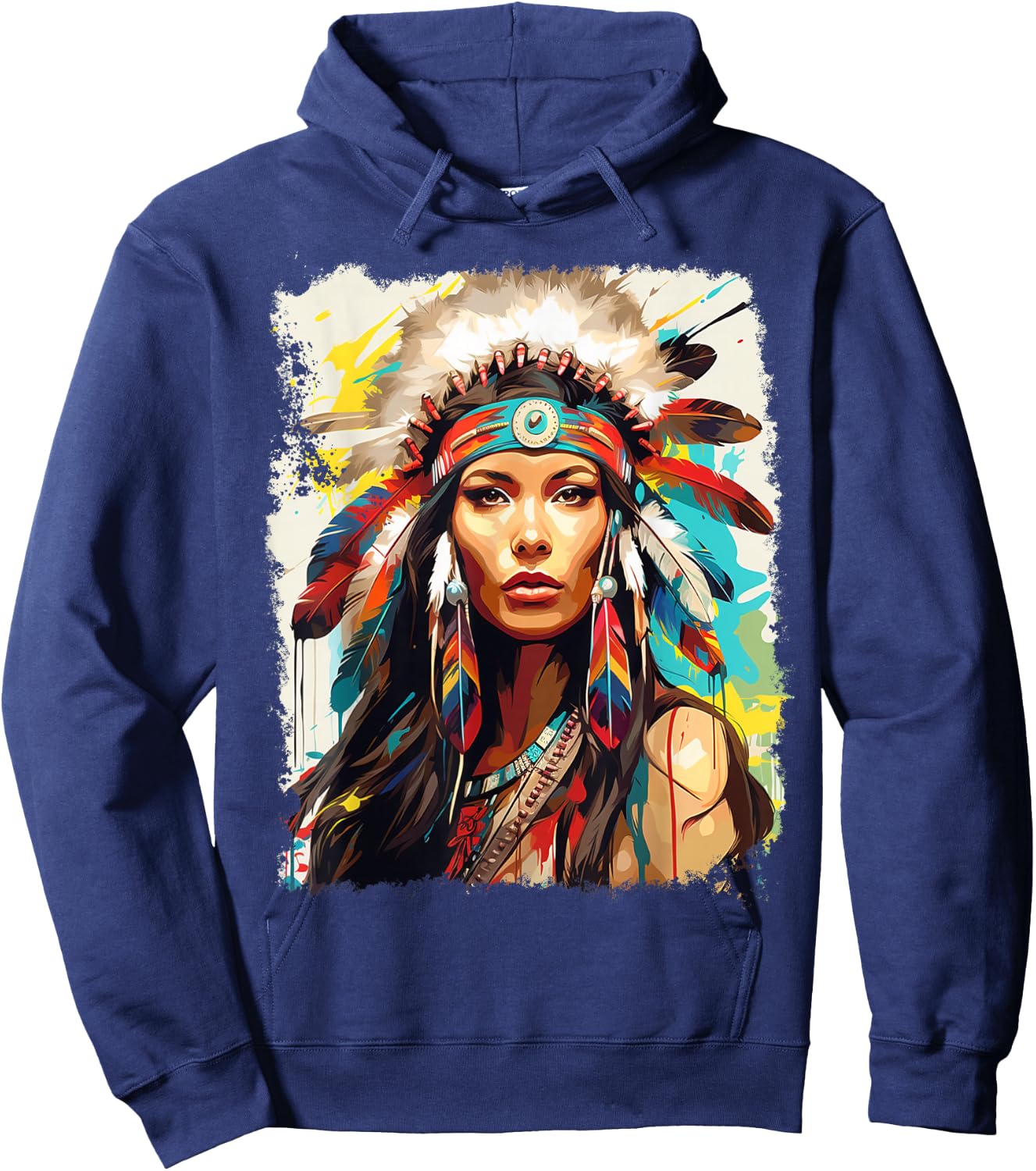 Native Indian Women Hoodie - Hoodie | Navy