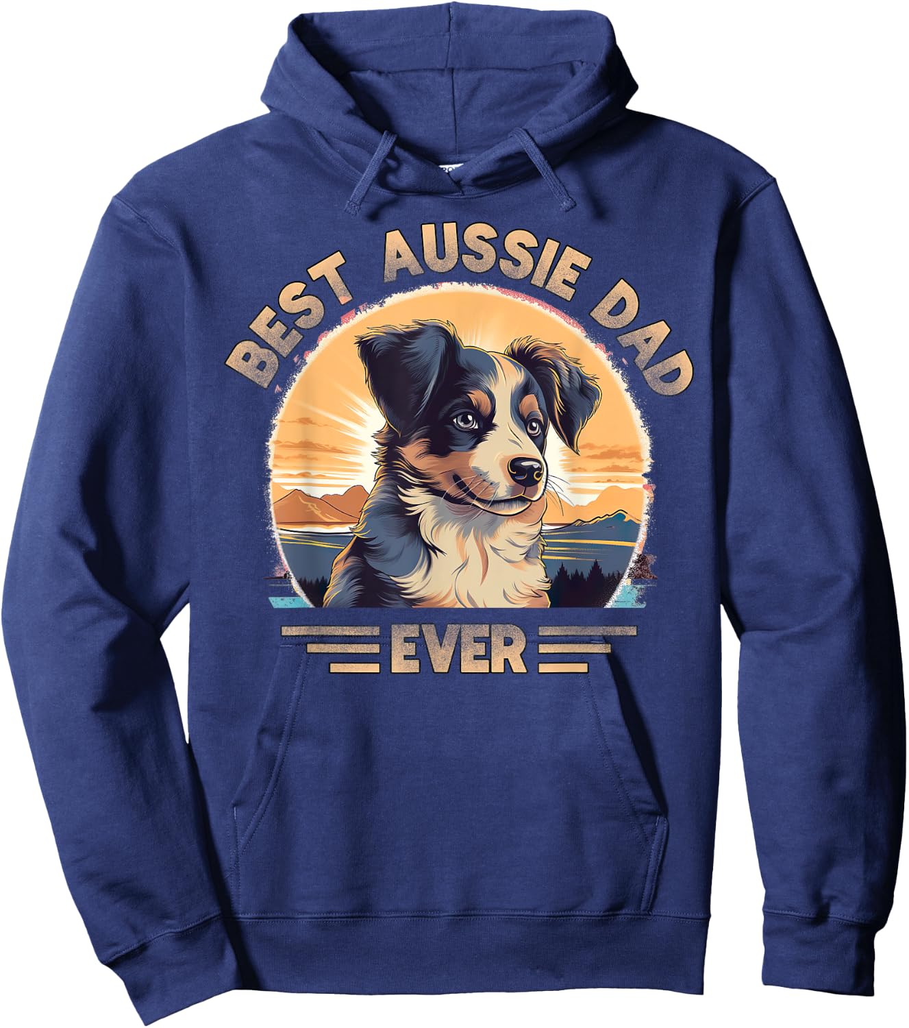 Aussie DAD Australian Shepherd Hoodie - Hoodie | Navy