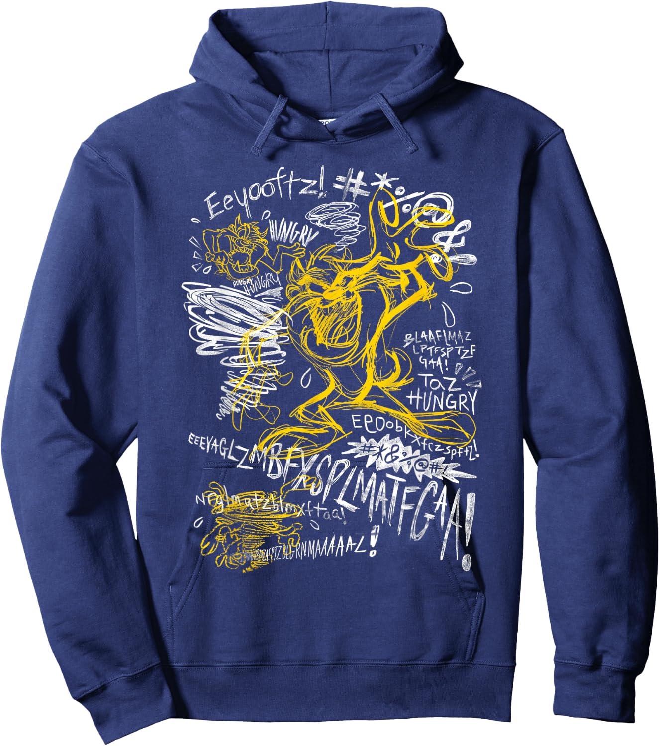 Tasmanian Devil Sketch Scribble Taz Hoodie - Hoodie | Navy