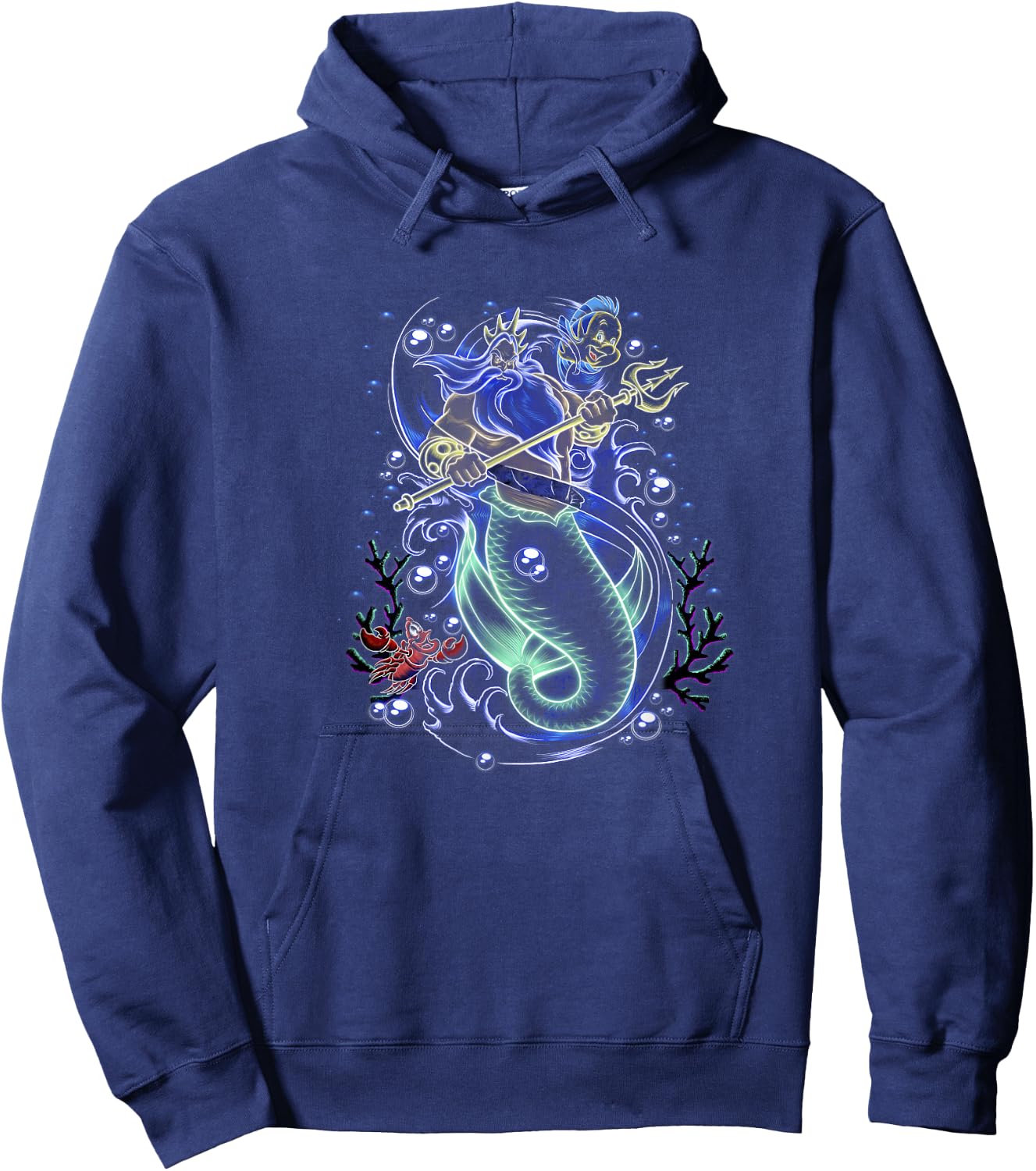 Disney The Little Mermaid King Triton Sea Storm Hoodie - Hoodie | Navy