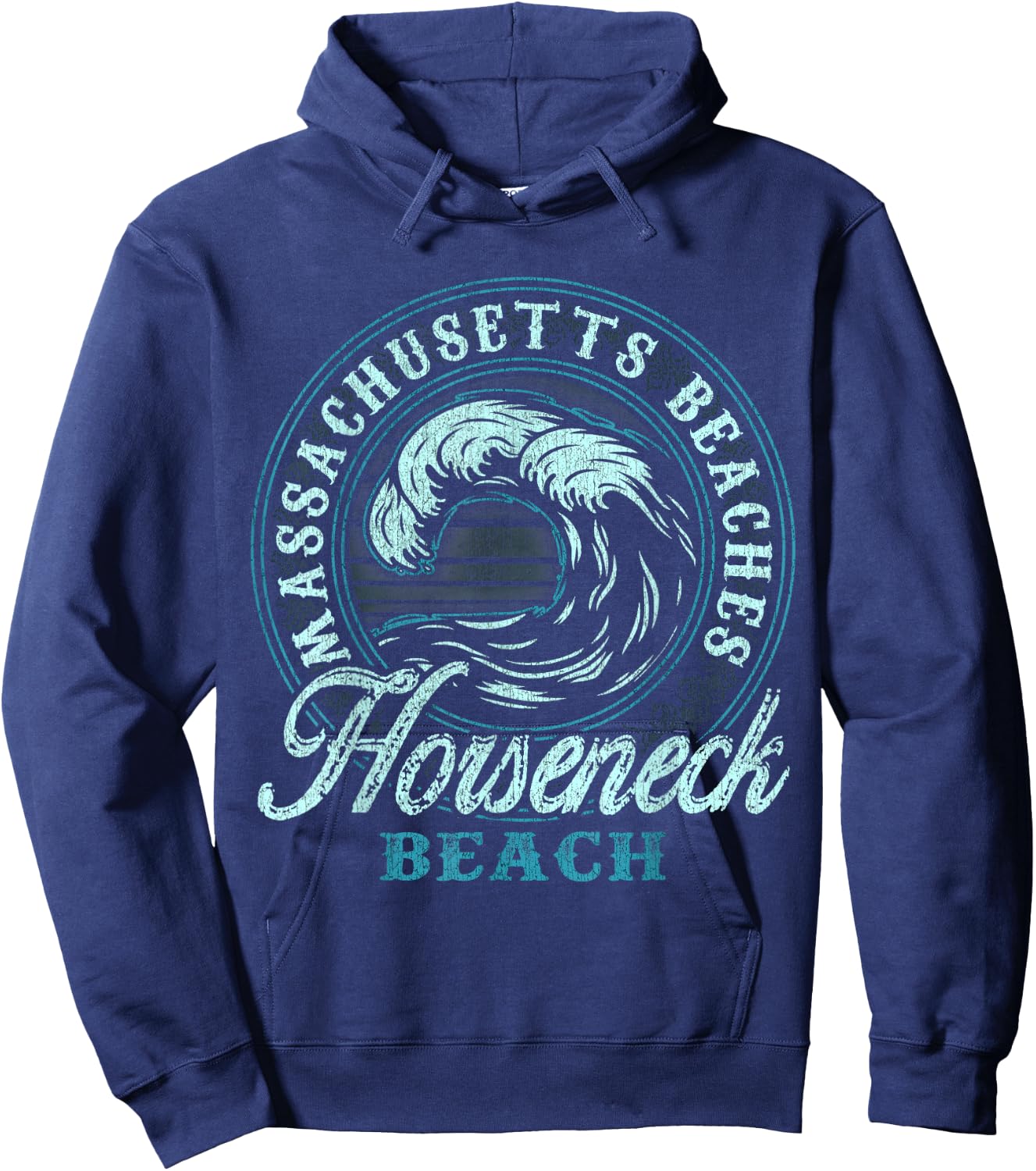 Horseneck Beach Retro Wave Circle Hoodie - Hoodie | Navy