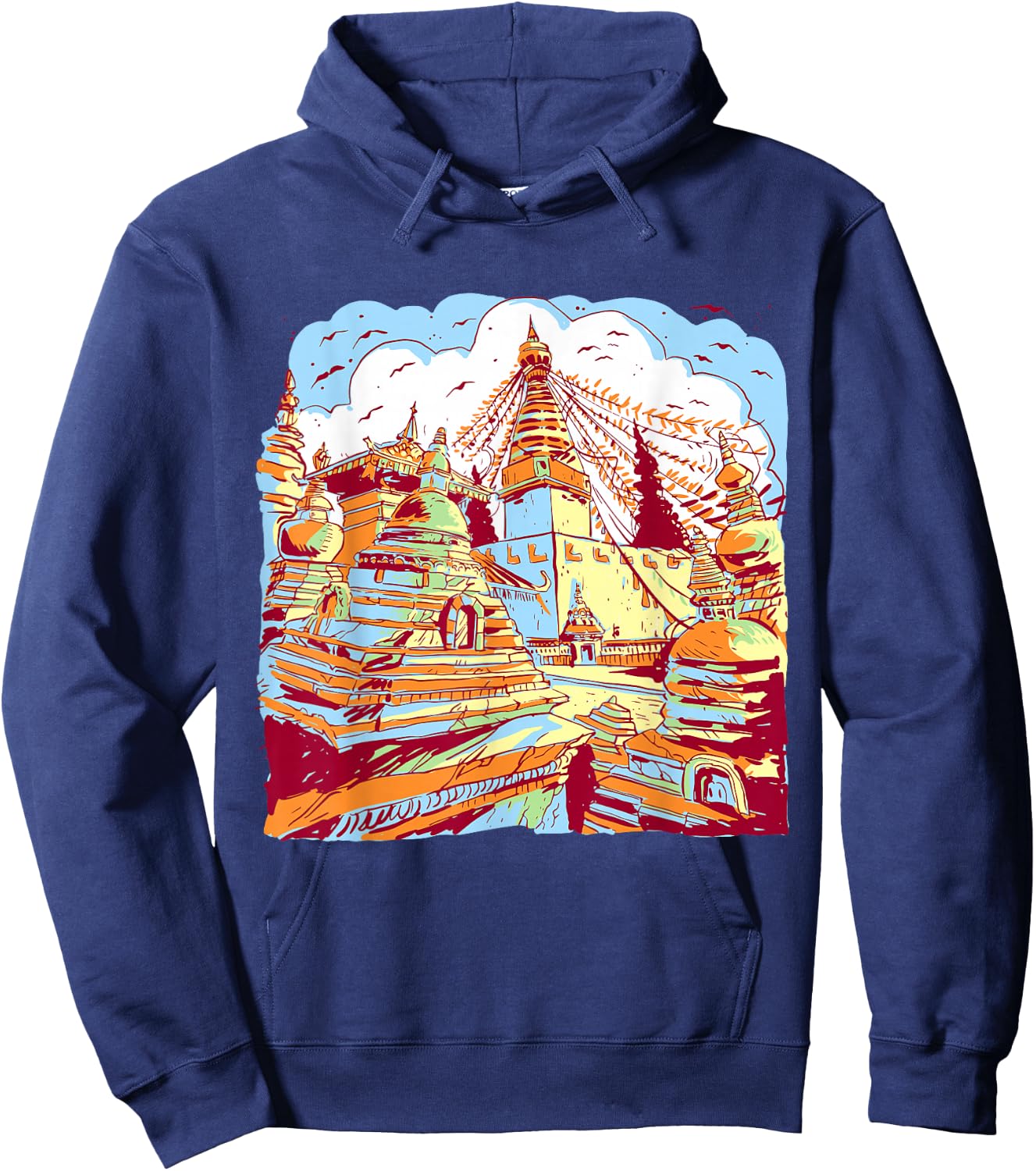 Nepal Himalaya Mountains Picture City Kathmandu Hoodie - Hoodie | Navy