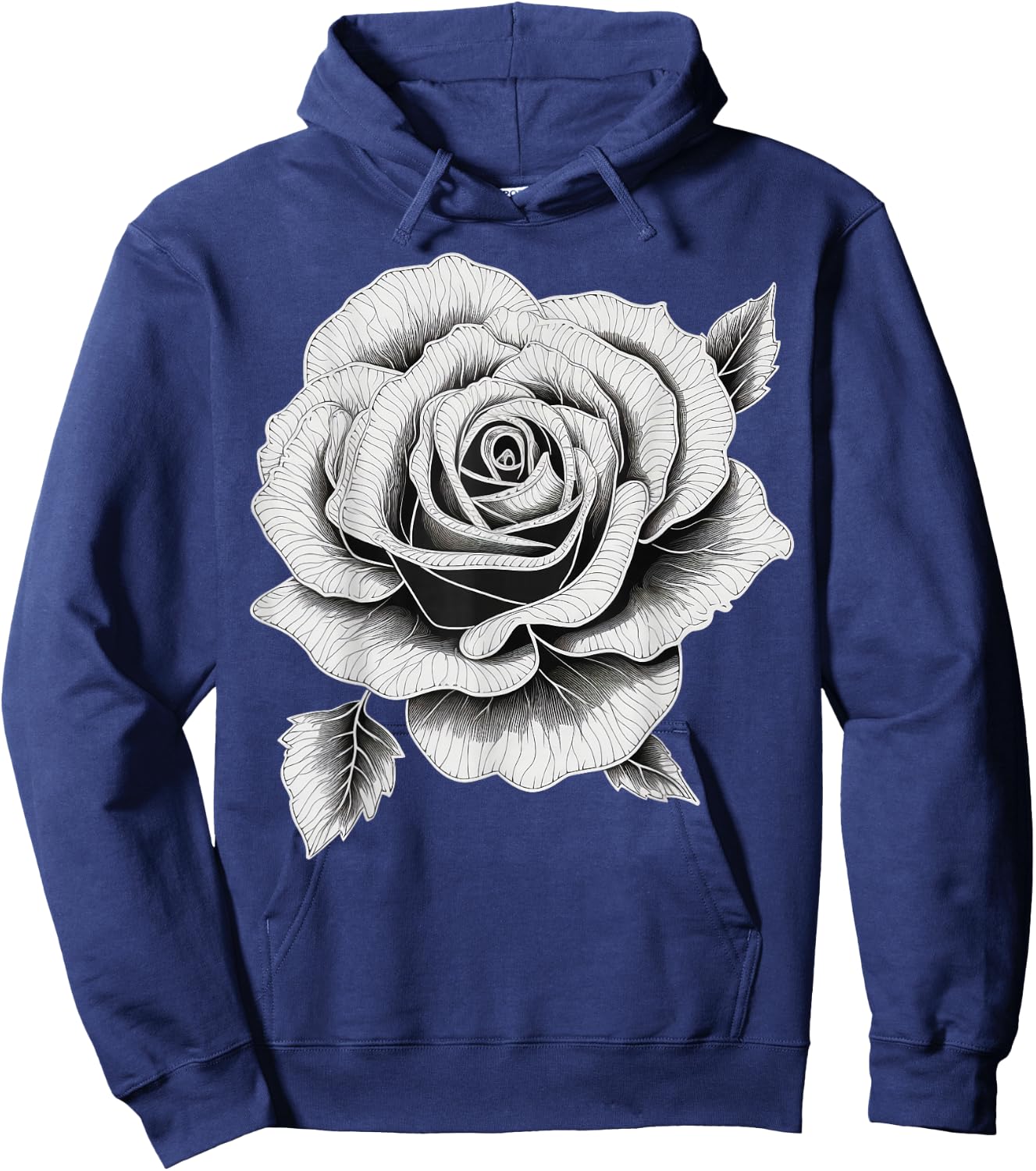 Black and White Rose men and Rose Hoodie - Hoodie | Navy