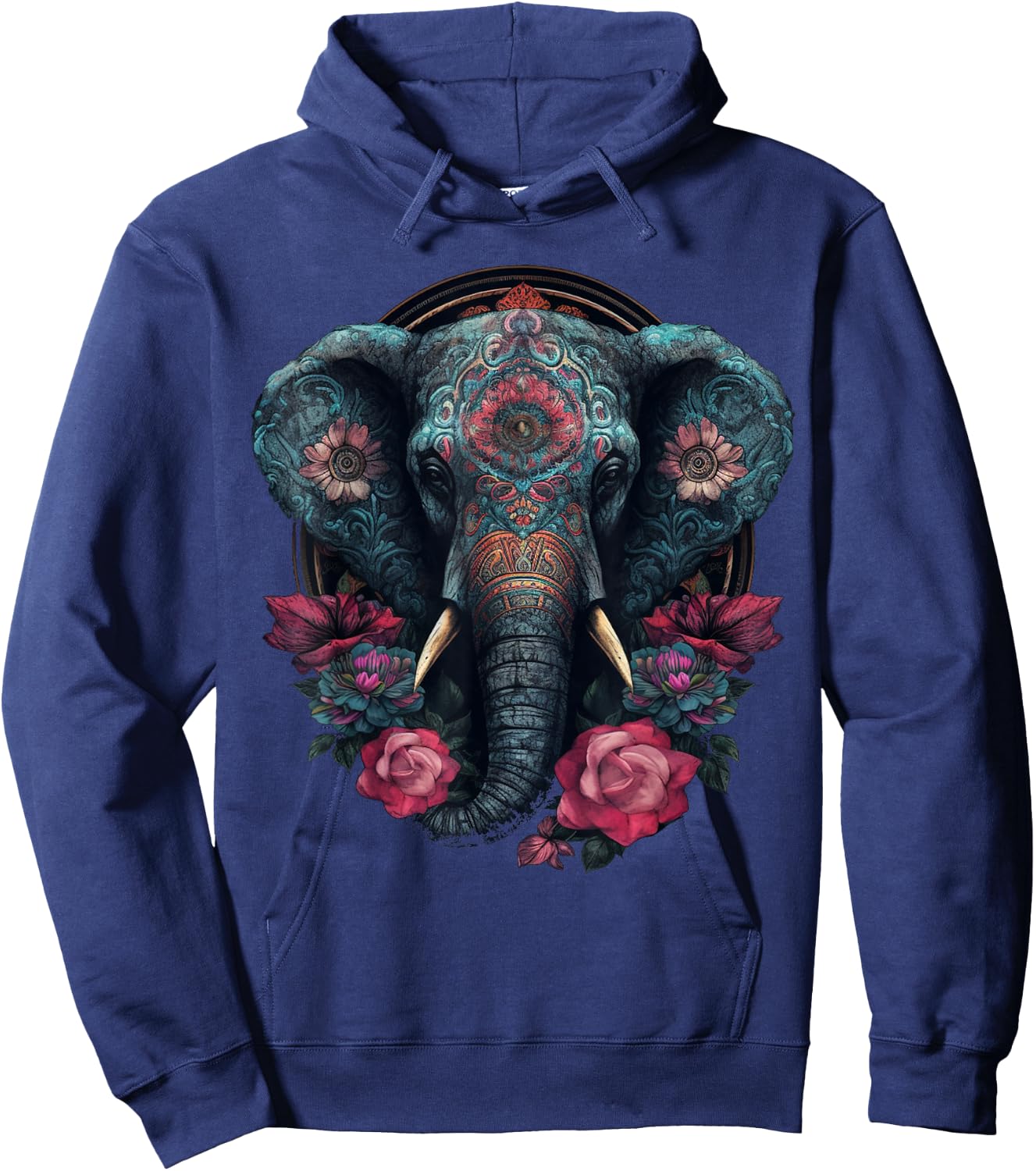 Elephant Art - Animal Zoo Elephant Hoodie - Hoodie | Navy
