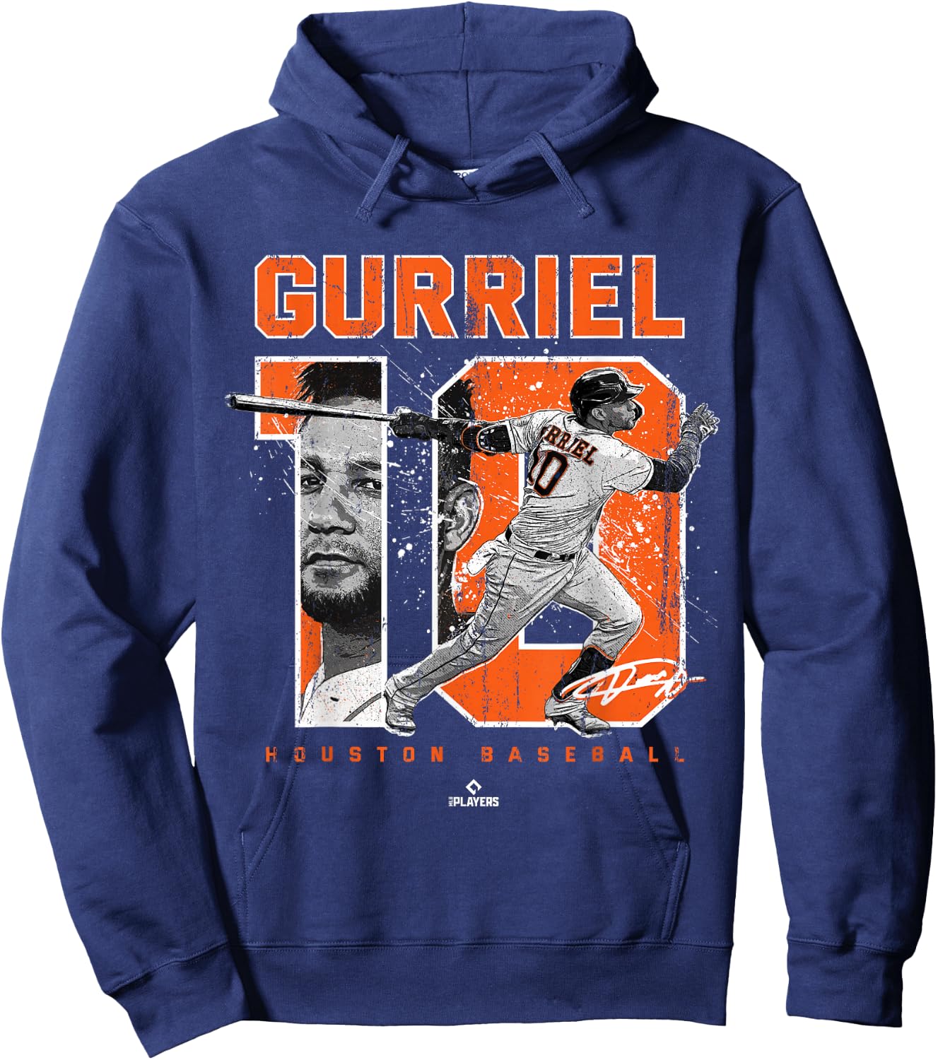Number and Portrait Yuli Gurriel Houston MLBPA Hoodie - Hoodie | Navy