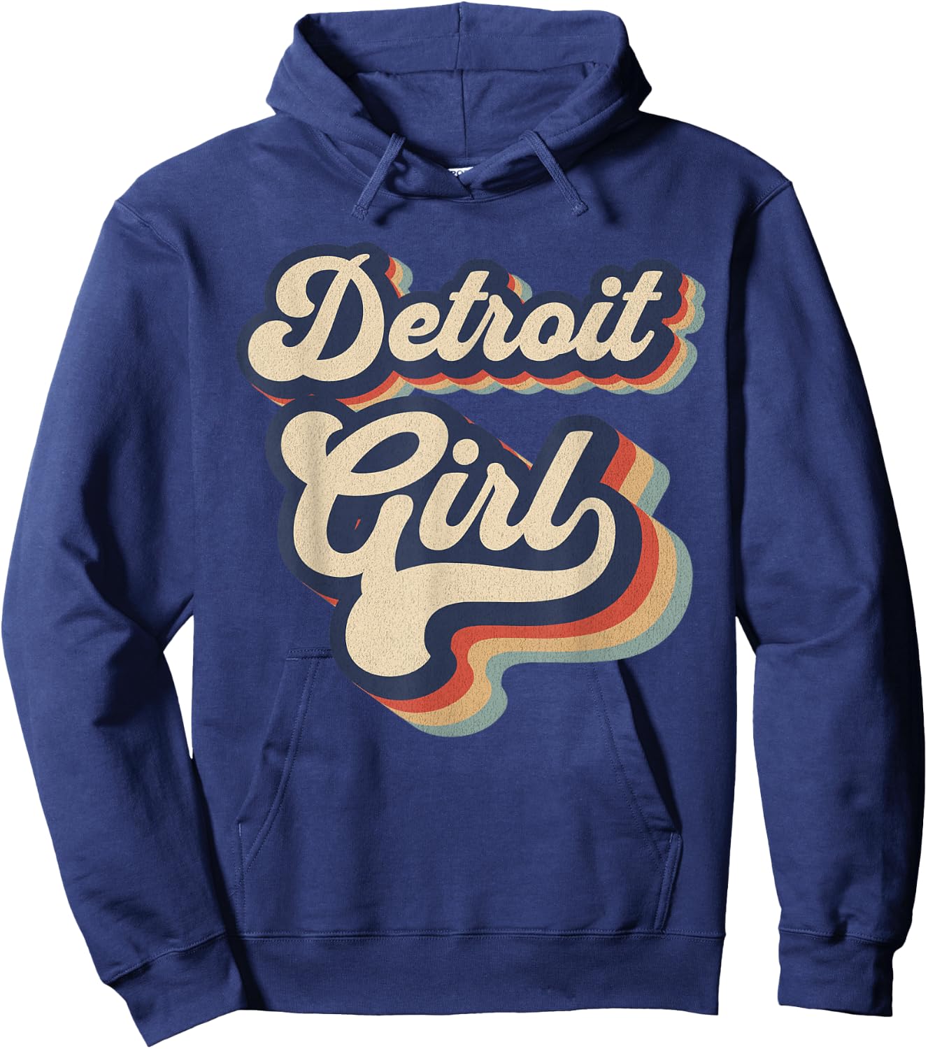 Vintage Design For Girls From Detroit Michigan Hoodie - Hoodie | Navy